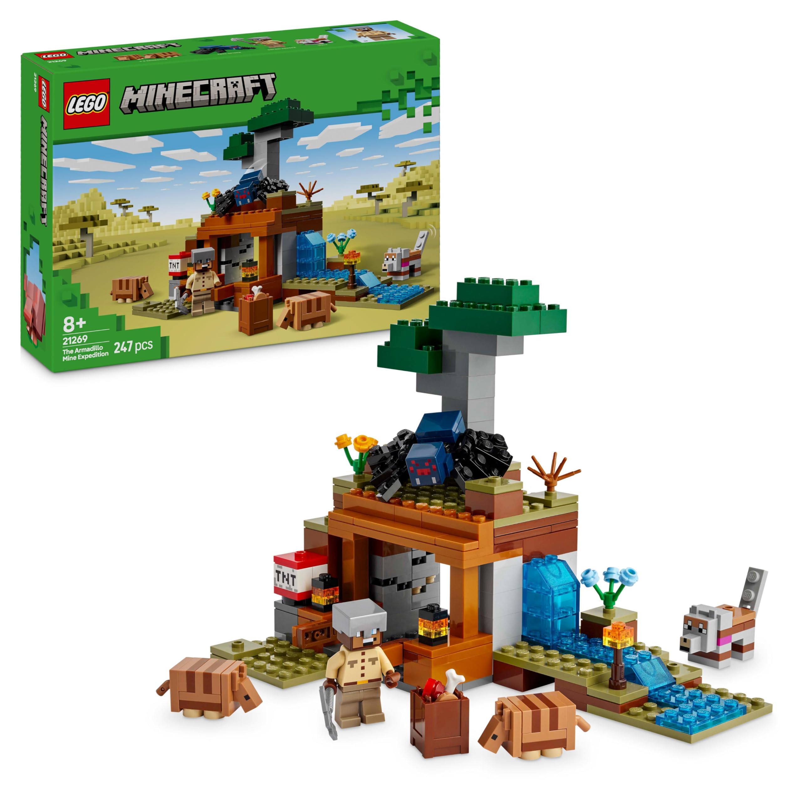 LEGO Minecraft The Armadillo Mine Expedition 21269 - Building Set for Kids 8+