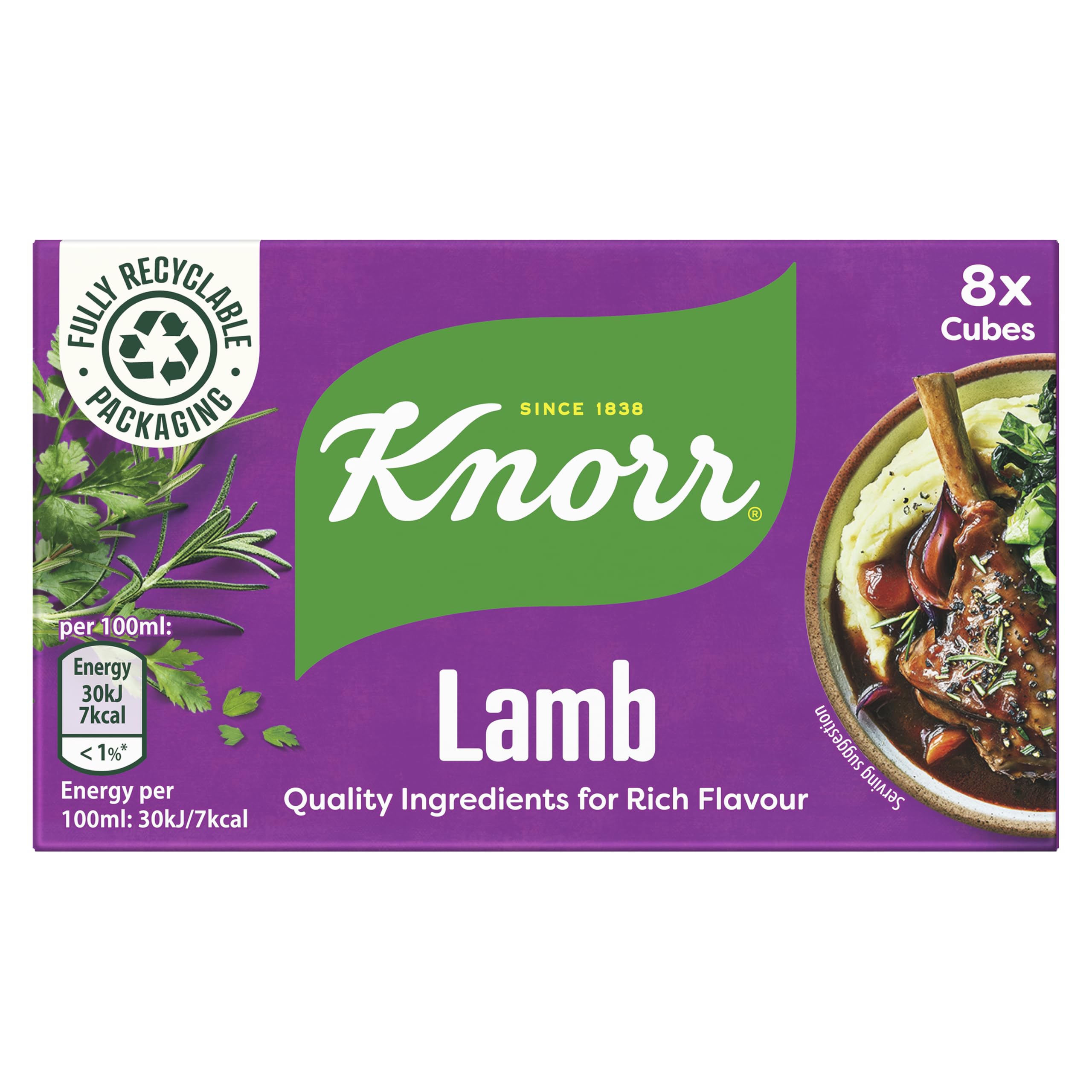 Knorr Lamb Stock Cubes Gluten-Free - 8 x 10g