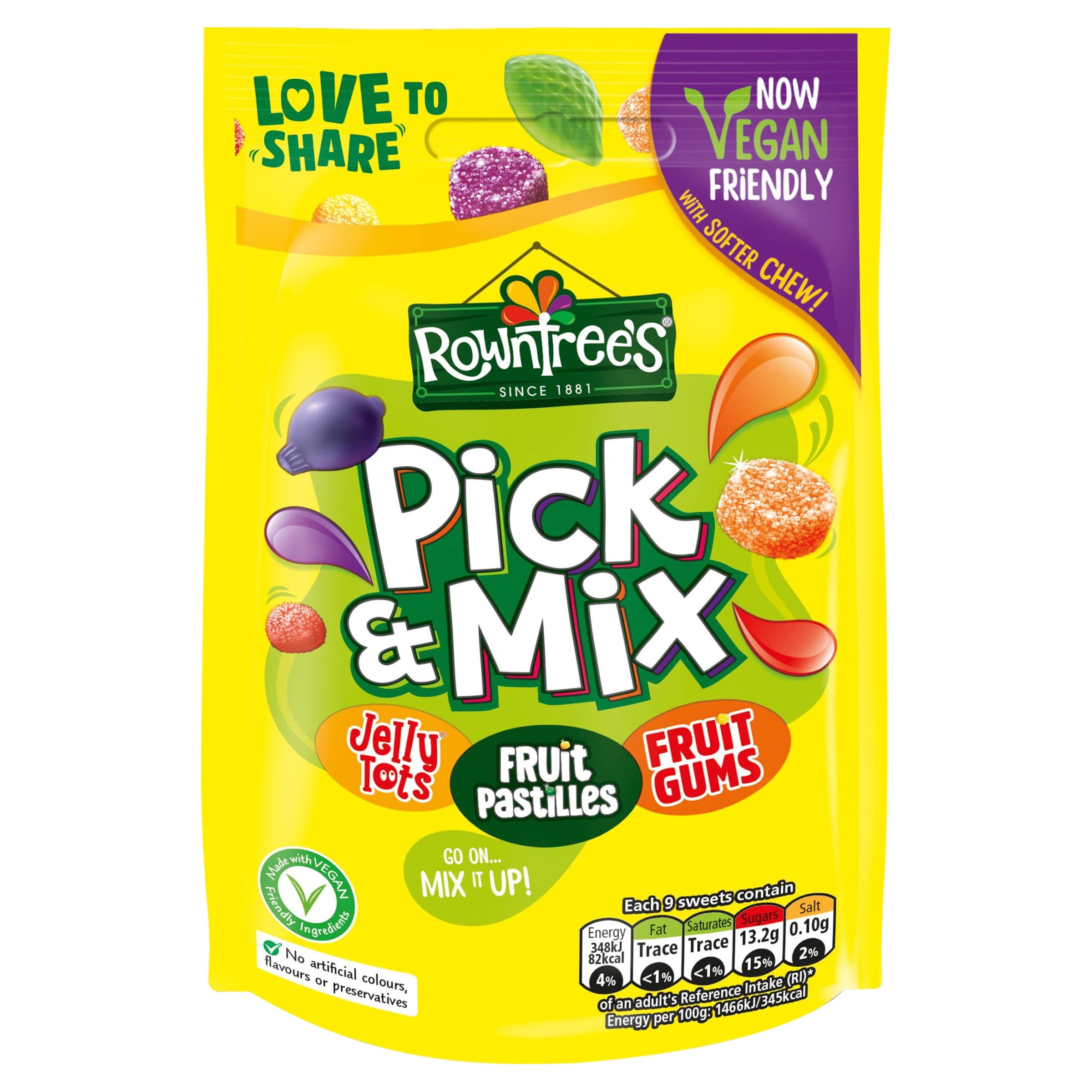 Rowntree's Pick and Mix Vegan Friendly Sweets Sharing Bag 150g (Pack of 10) 3