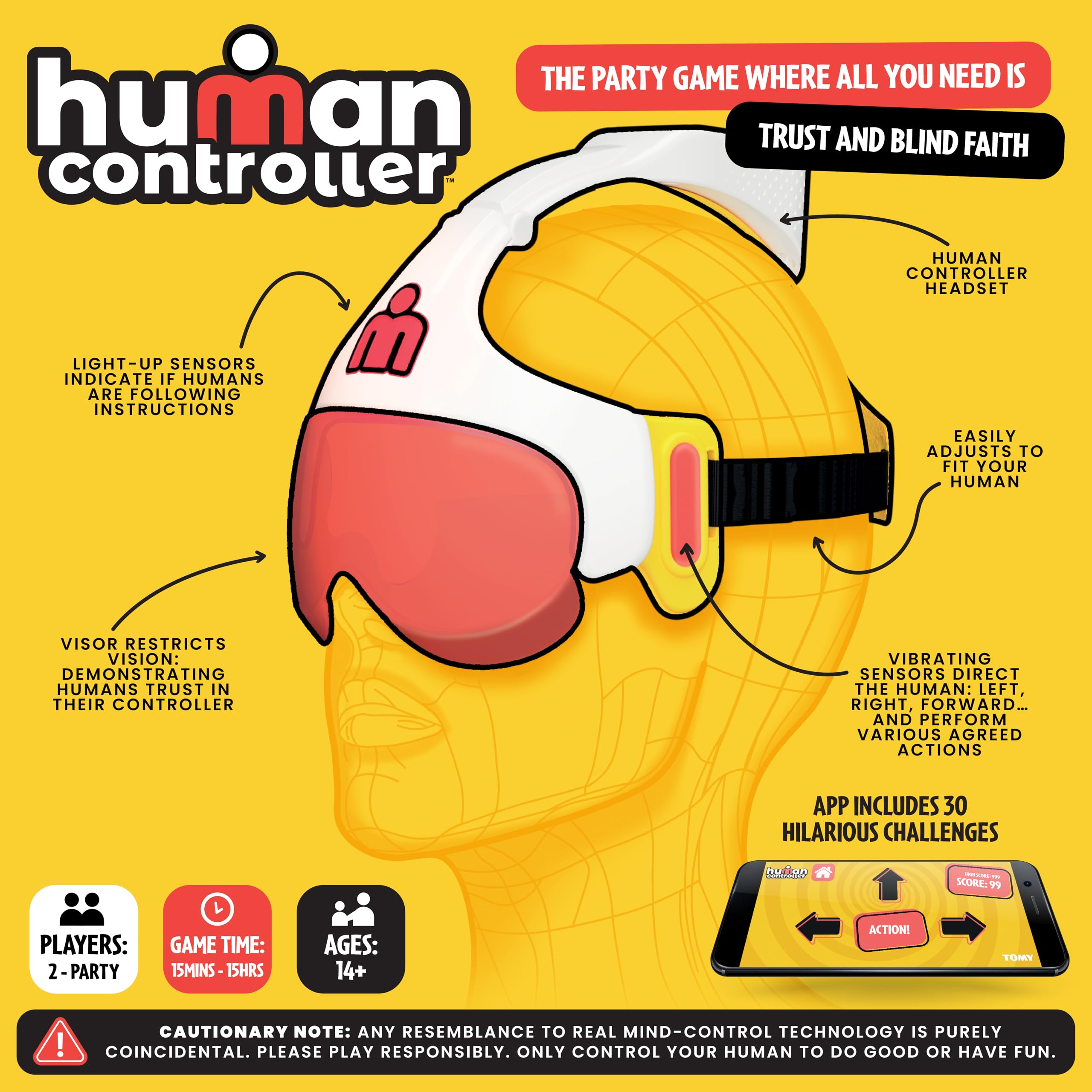 TOMY Human Controller Game - Interactive Blindfold Challenge with Vibrations and App Control 9