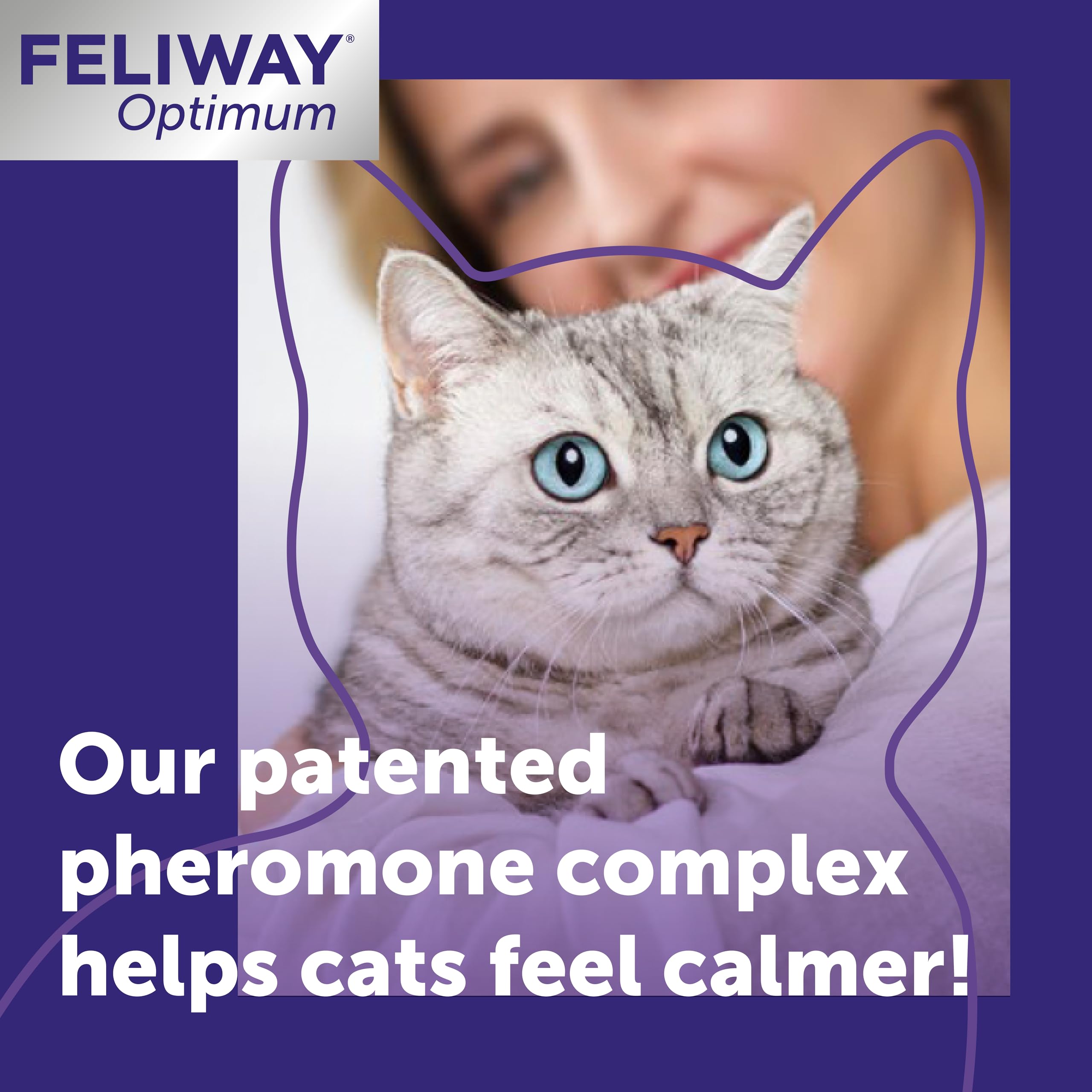 Feliway Optimum Cat Calming Pheromone Diffuser Refill - 30 Day Supply, 48ml