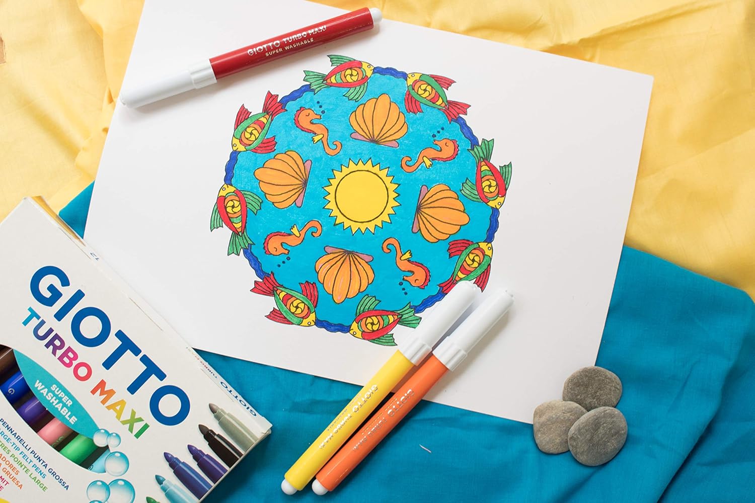 Giotto Turbo Maxi Felt-Tip Pens - Superwashable, Extra Long Cap-Off, 48-Pack 3