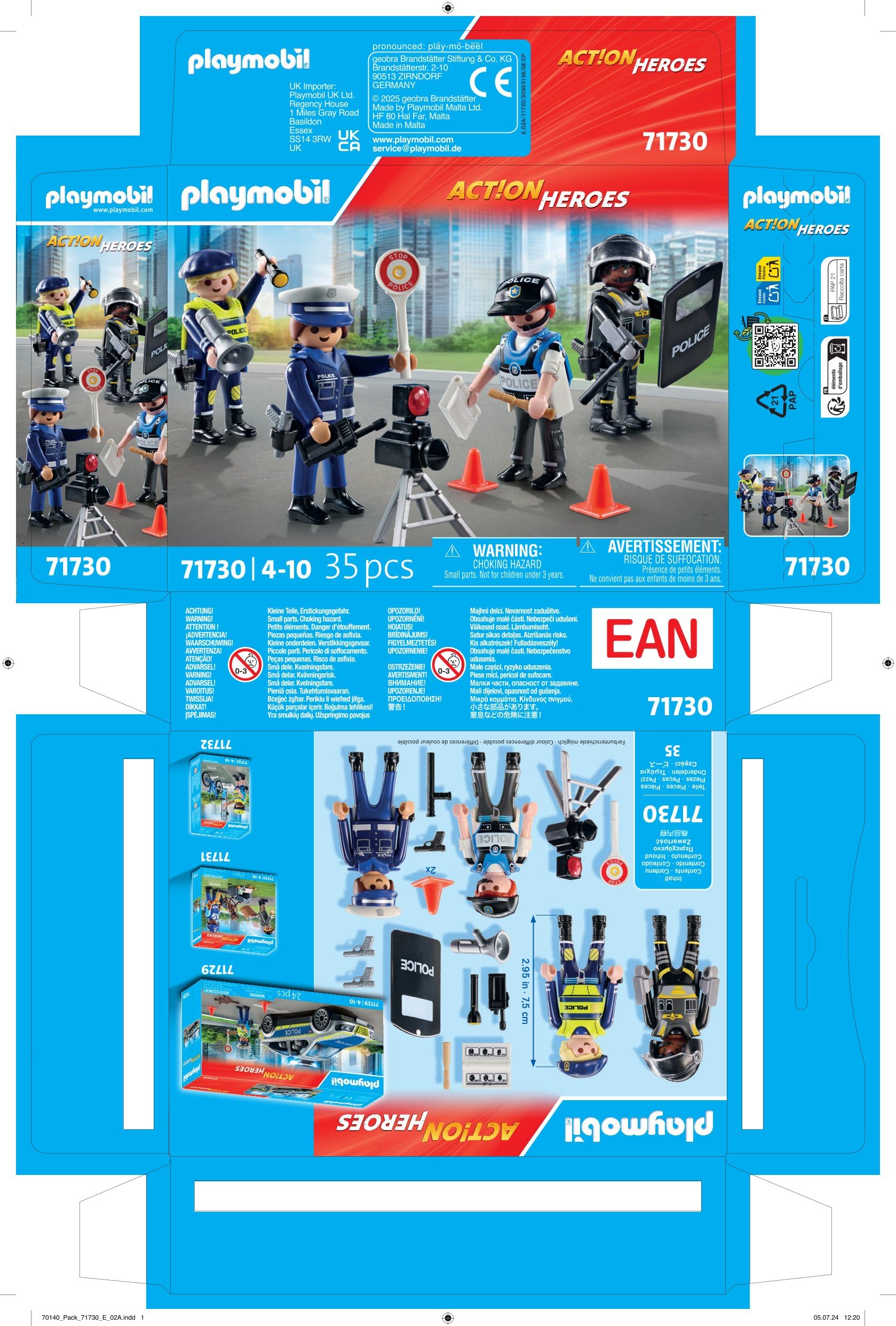 Playmobil Action Heroes Police Figure Set | Model 71730 | Ages 4+
