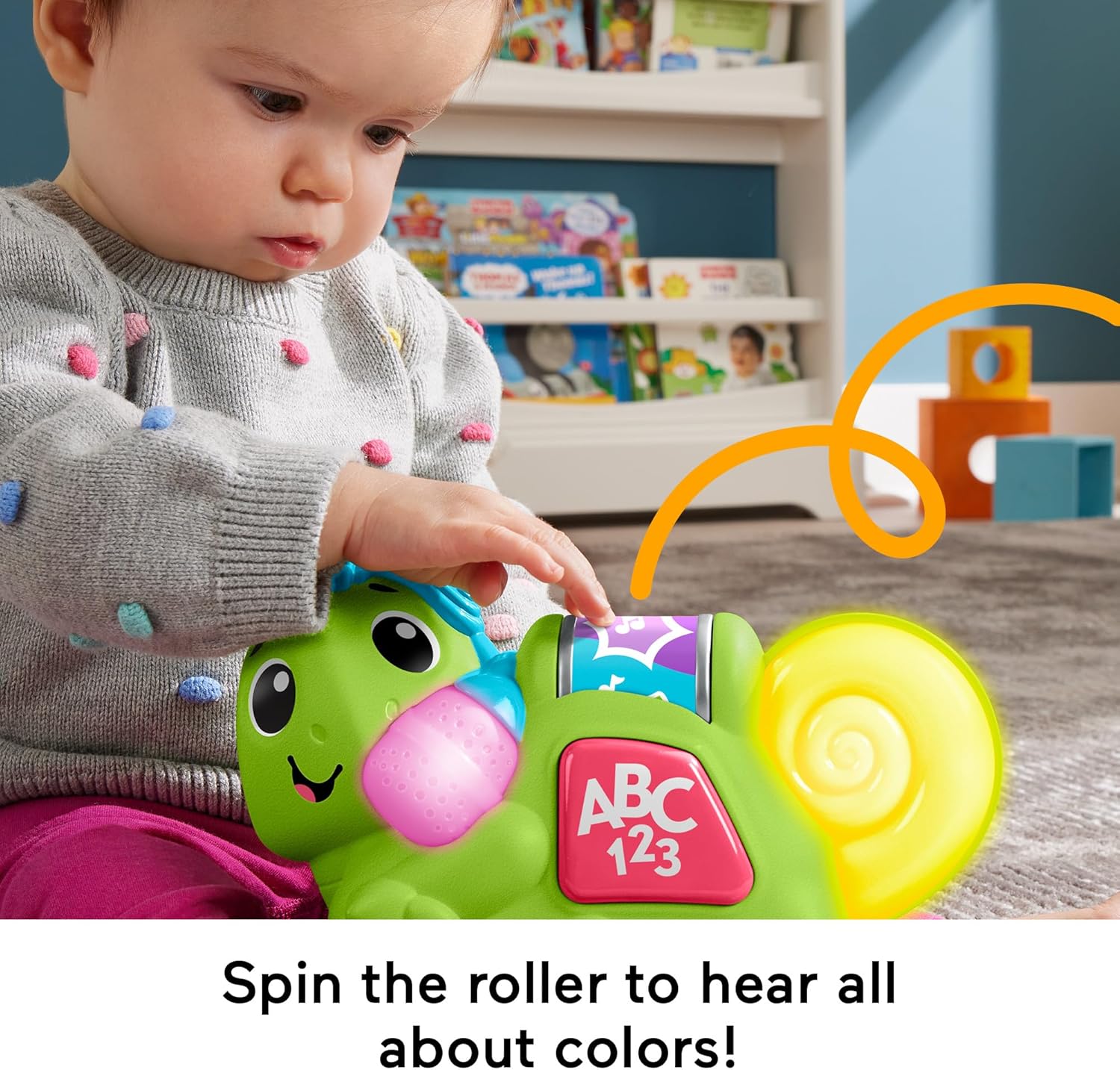 Fisher-Price Link Squad Crawl 'n Colors Chameleon - Interactive Musical Learning Toy for Babies 9M+ 6