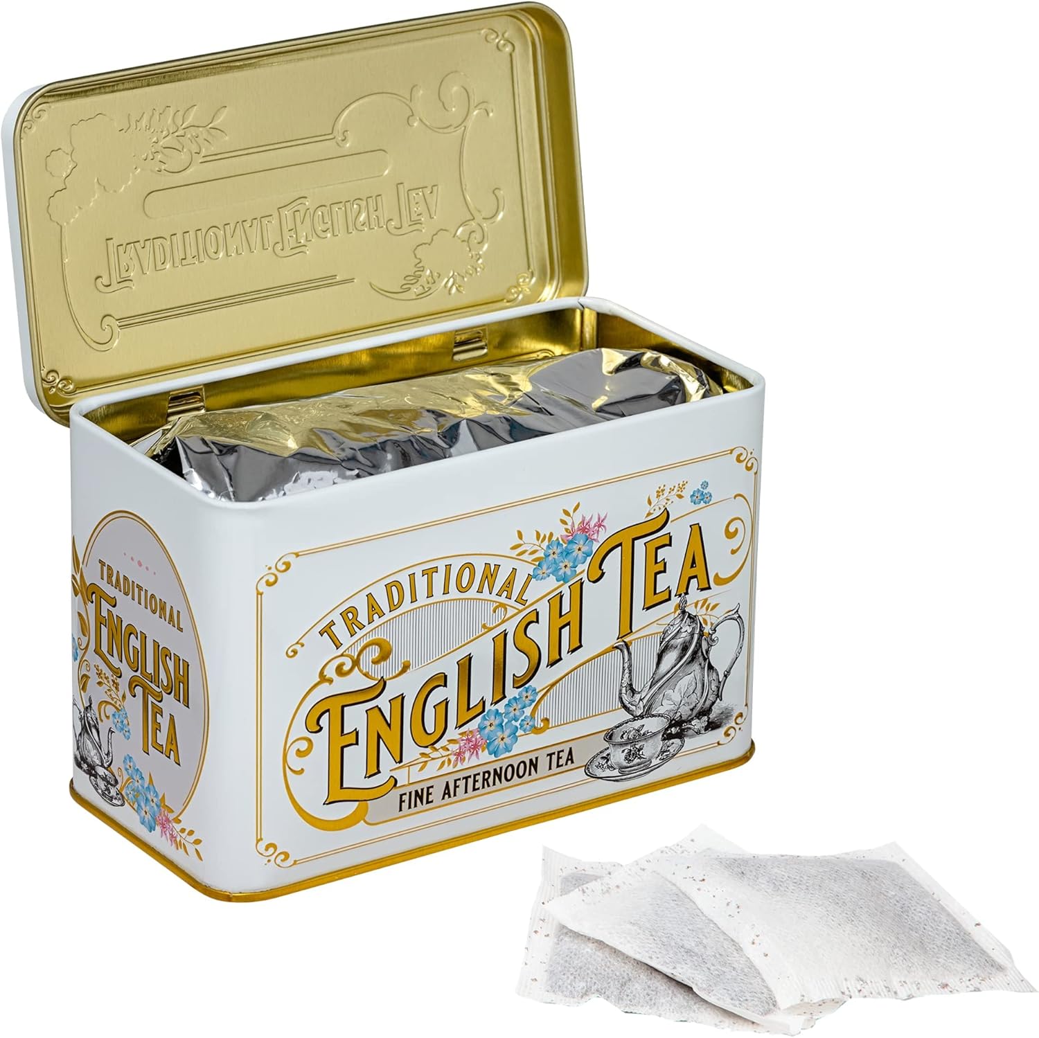 New English Teas Vintage Victorian Ivory Tea Caddy with 40 English Afternoon Teabags 8