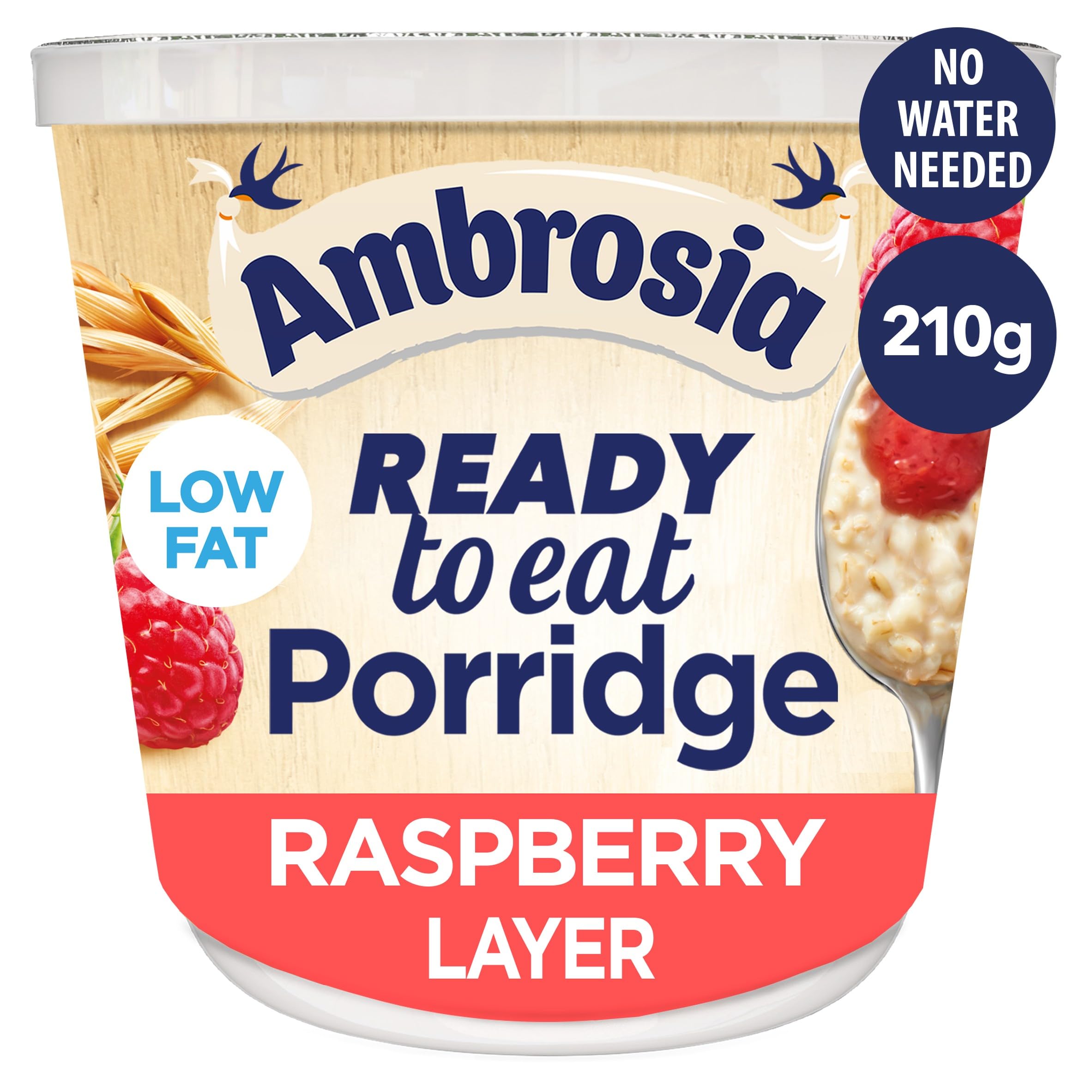 Ambrosia Himbeer-Schichtporridge-Töpfchen mit britischem Vollkornhafer, verzehrfertig, 210 g (6er-Pack) 7