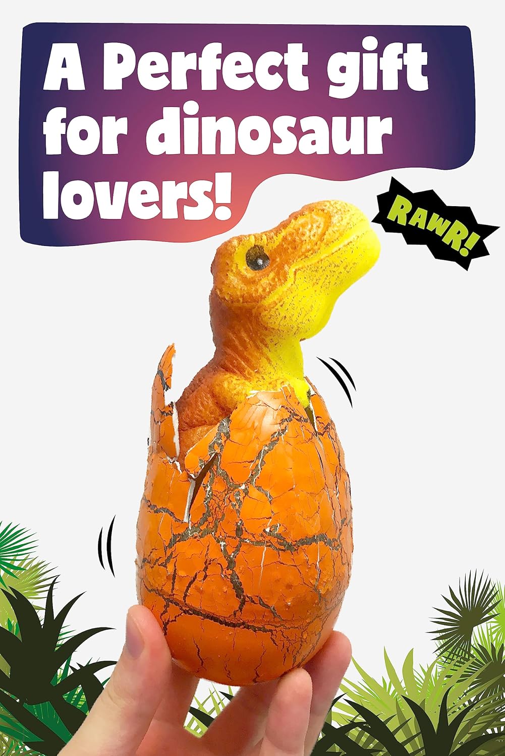 Keycraft Nurchums Large T-Rex Hatching Egg - Grow & Hatch Dinosaur Toy for Kids 4