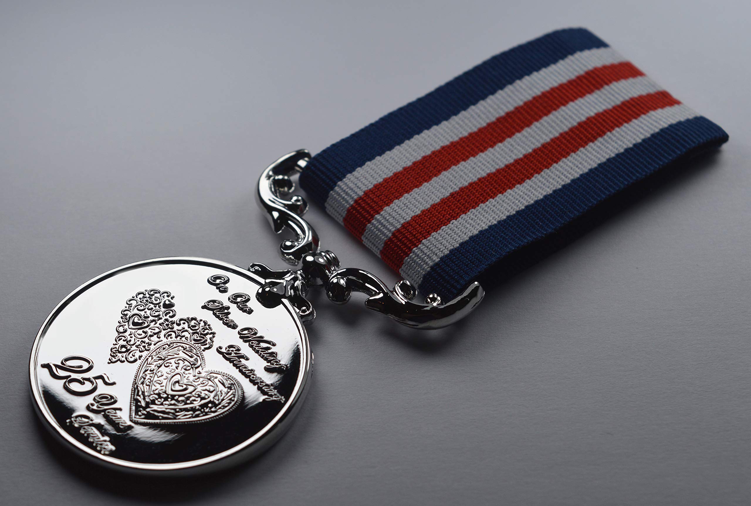 The Commemorative Coin Company 25th Silver Wedding Anniversary Medal | Silver Plated | Full Size Replica 7