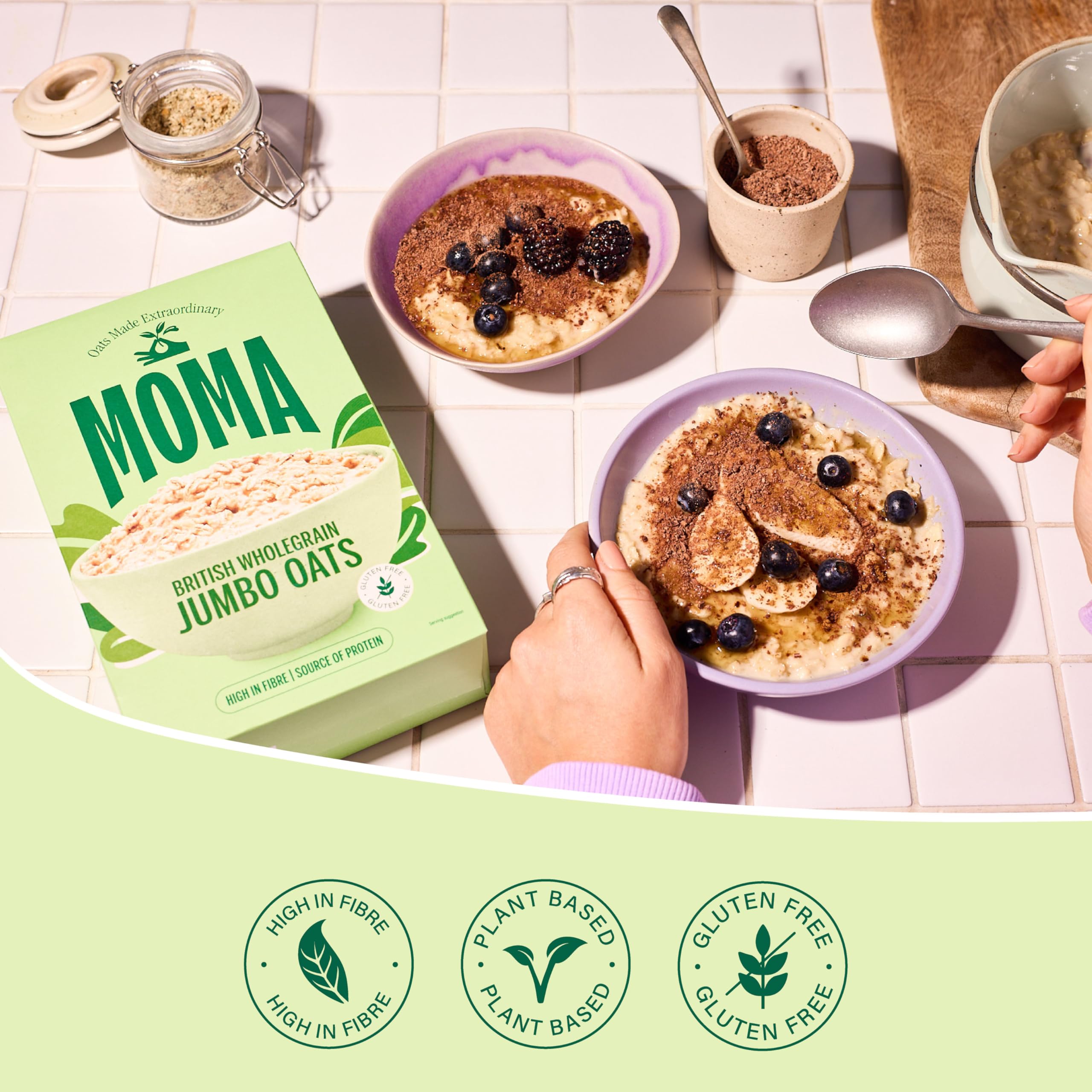 MOMA Porridge PLAIN Breakfast Jumbo Oats - 450g Box 9