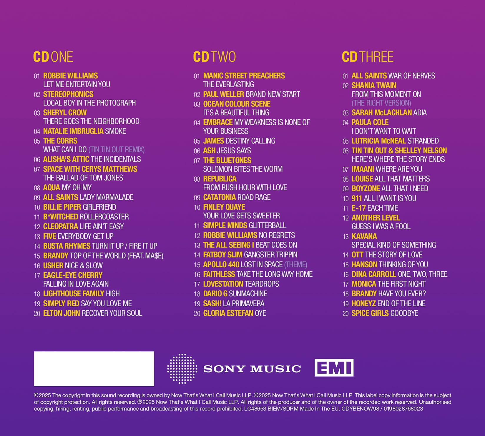 NOW – Yearbook Extra 1998 - 3CD Compilation