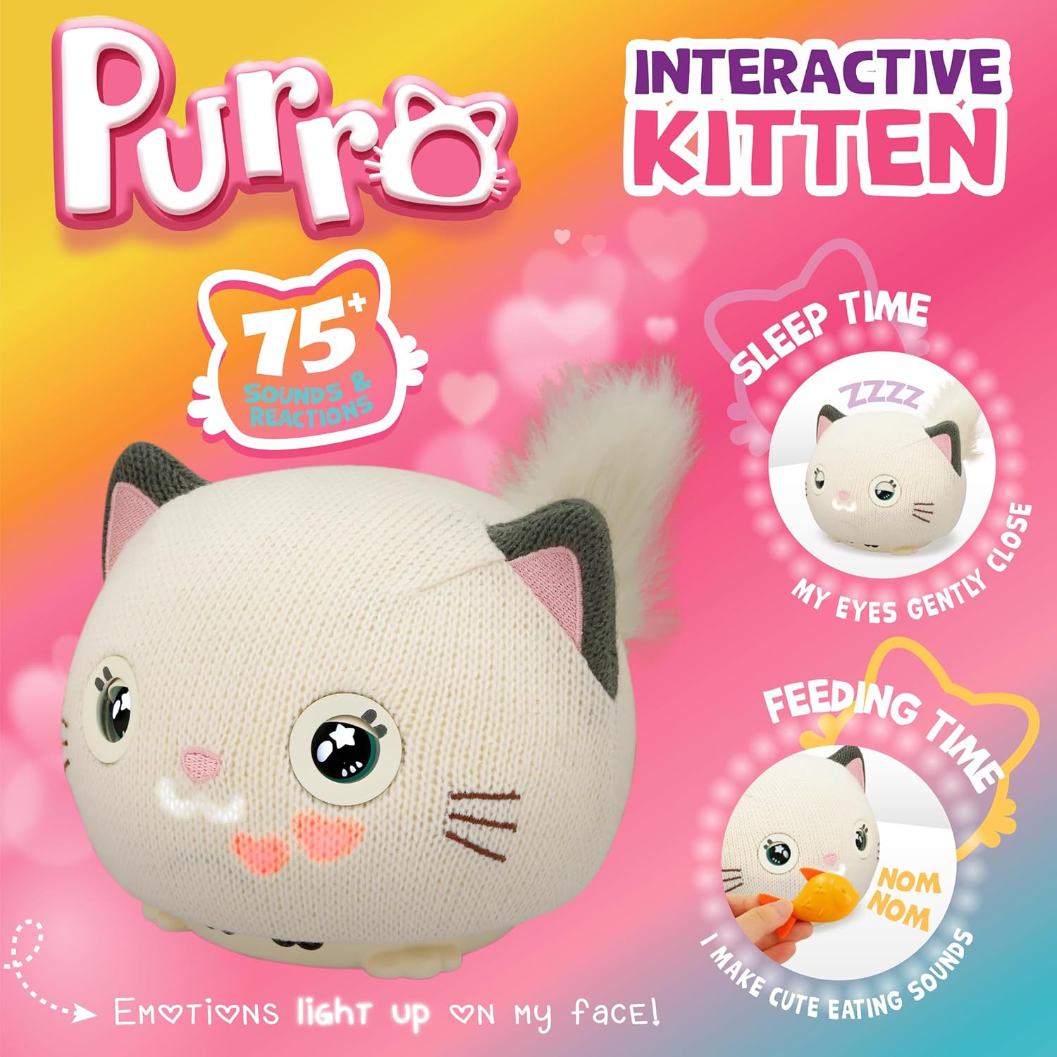 Teksta Purro The Interactive Smart Kitty - Plush Electronic Pet Toy for Kids 5+ 8