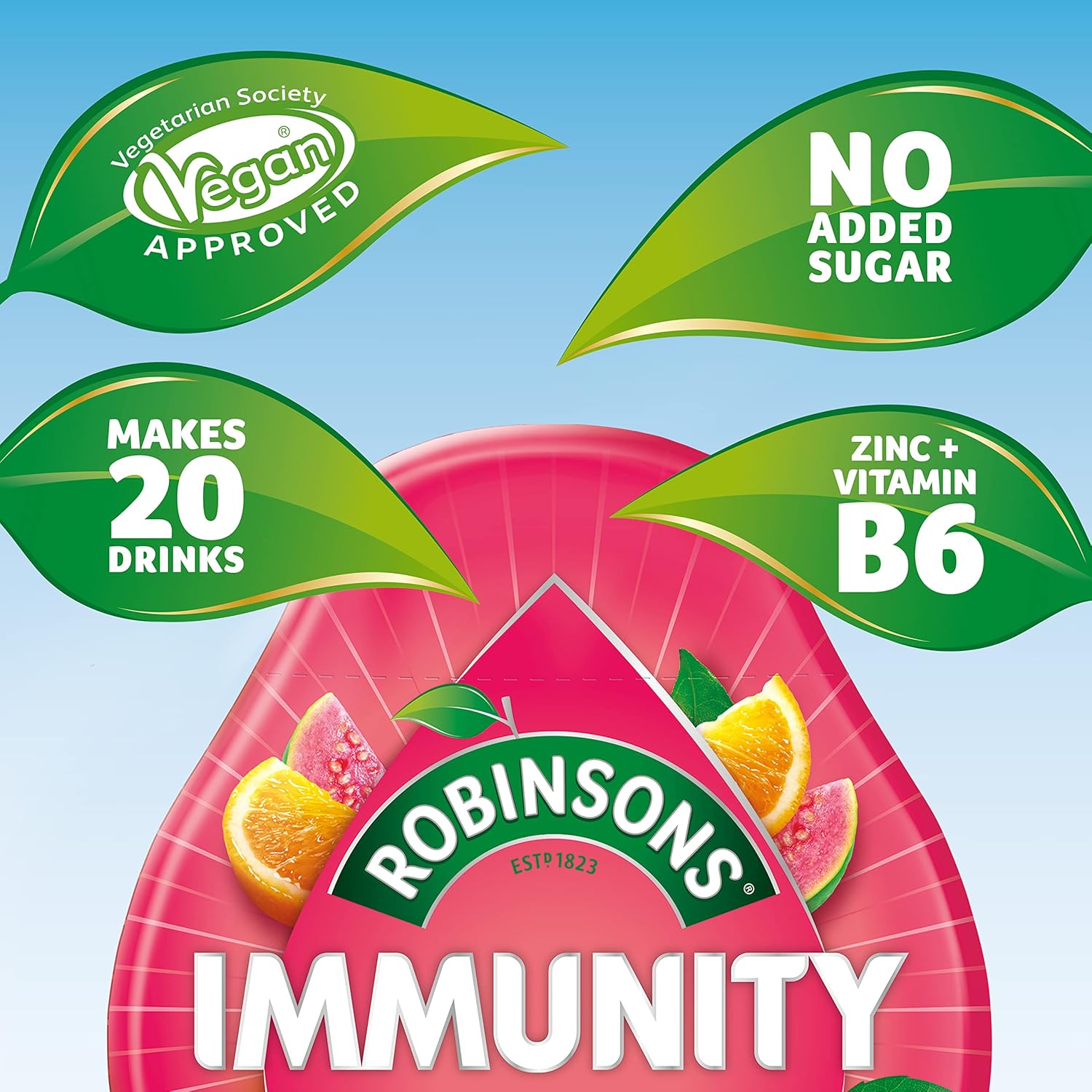Robinsons Immunity Benefit Drops Orange &amp; Guavenkürbis mit Vitamin B6 und Zink – 66 ml 5