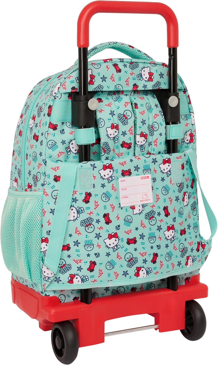 Safta Hello Kitty Sea Lovers Compact Trolley Backpack with Wheels (M918D)