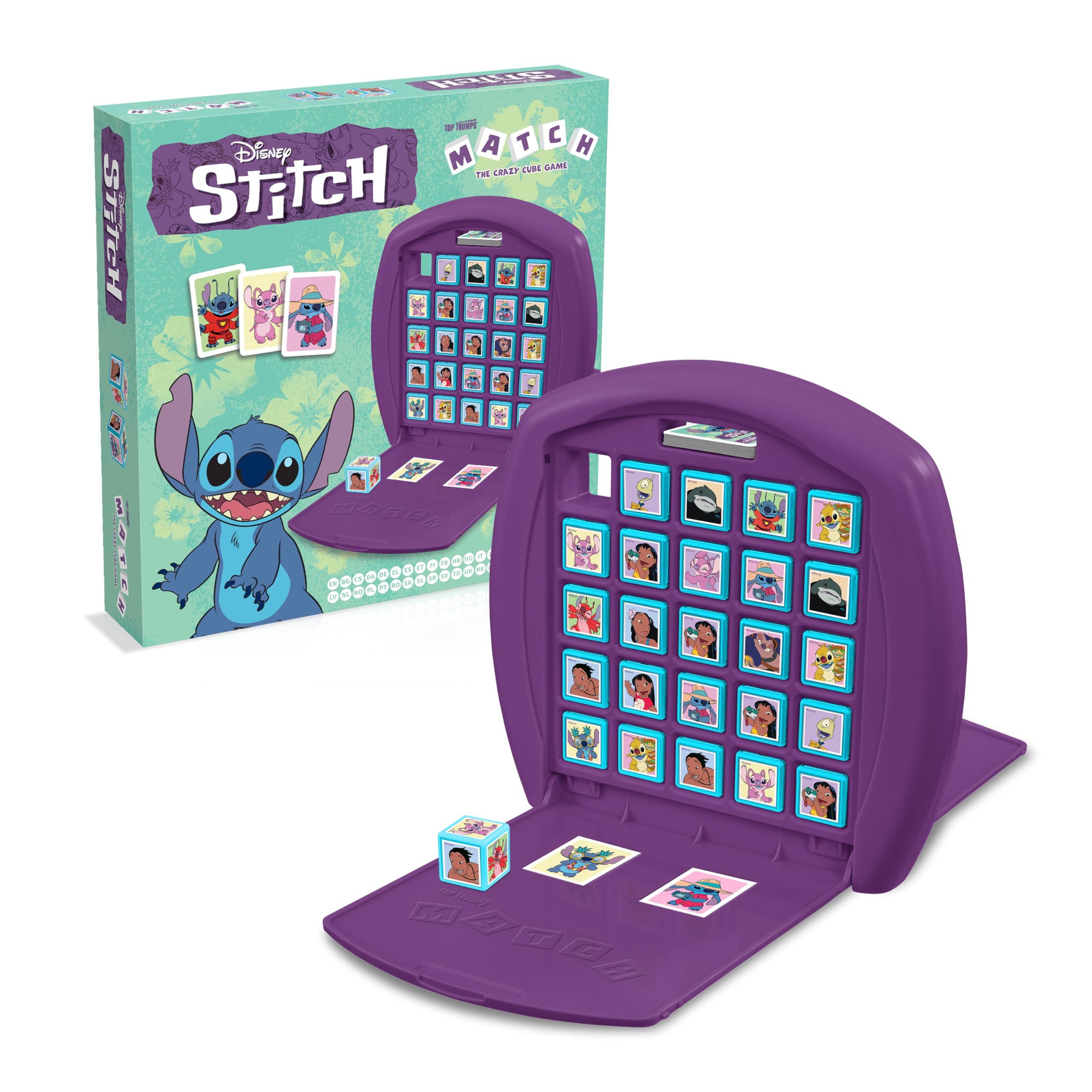 Top Trumps Match Game - Disney Stitch Theme | Match Five in a Row | Portable Travel Game for Kids 1
