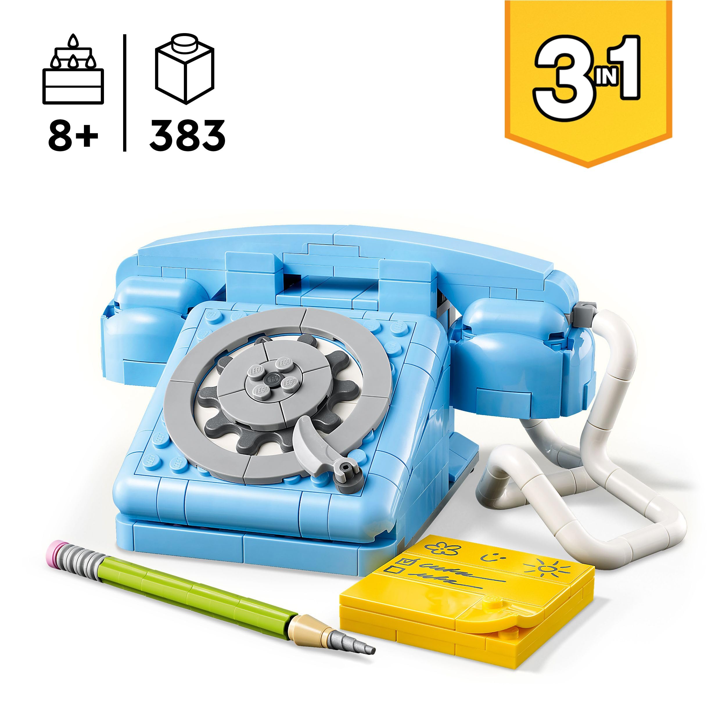 LEGO Creator 3in1 Retro Telephone Toy - 383-Piece Building Set for Ages 8+ 6