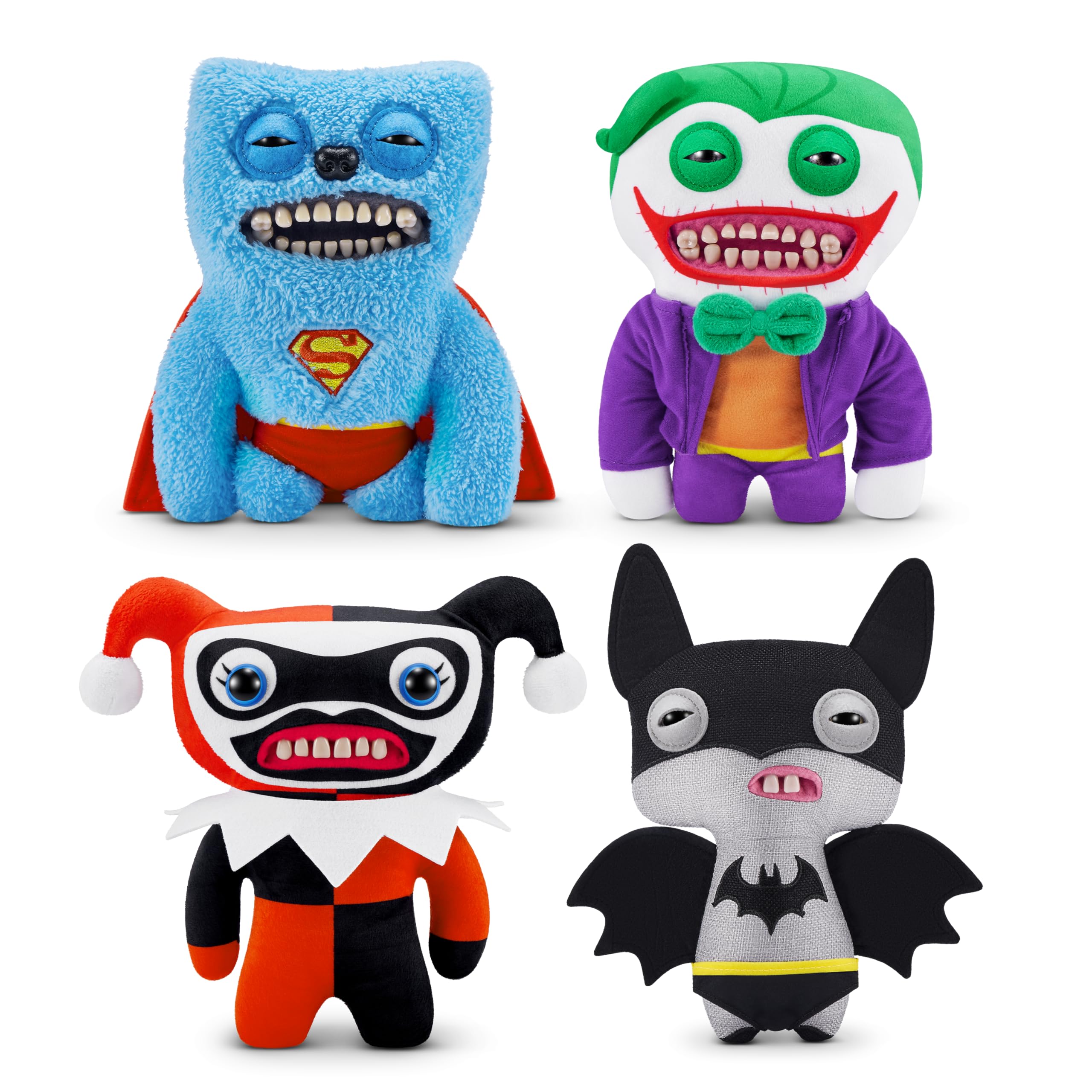 Fuggler x DC 9-inch by ZURU, Funny Ugly Monster Plush Toy, Soft Superhero Doll Plushies for Kids and Adults (Harley Quinn) 5