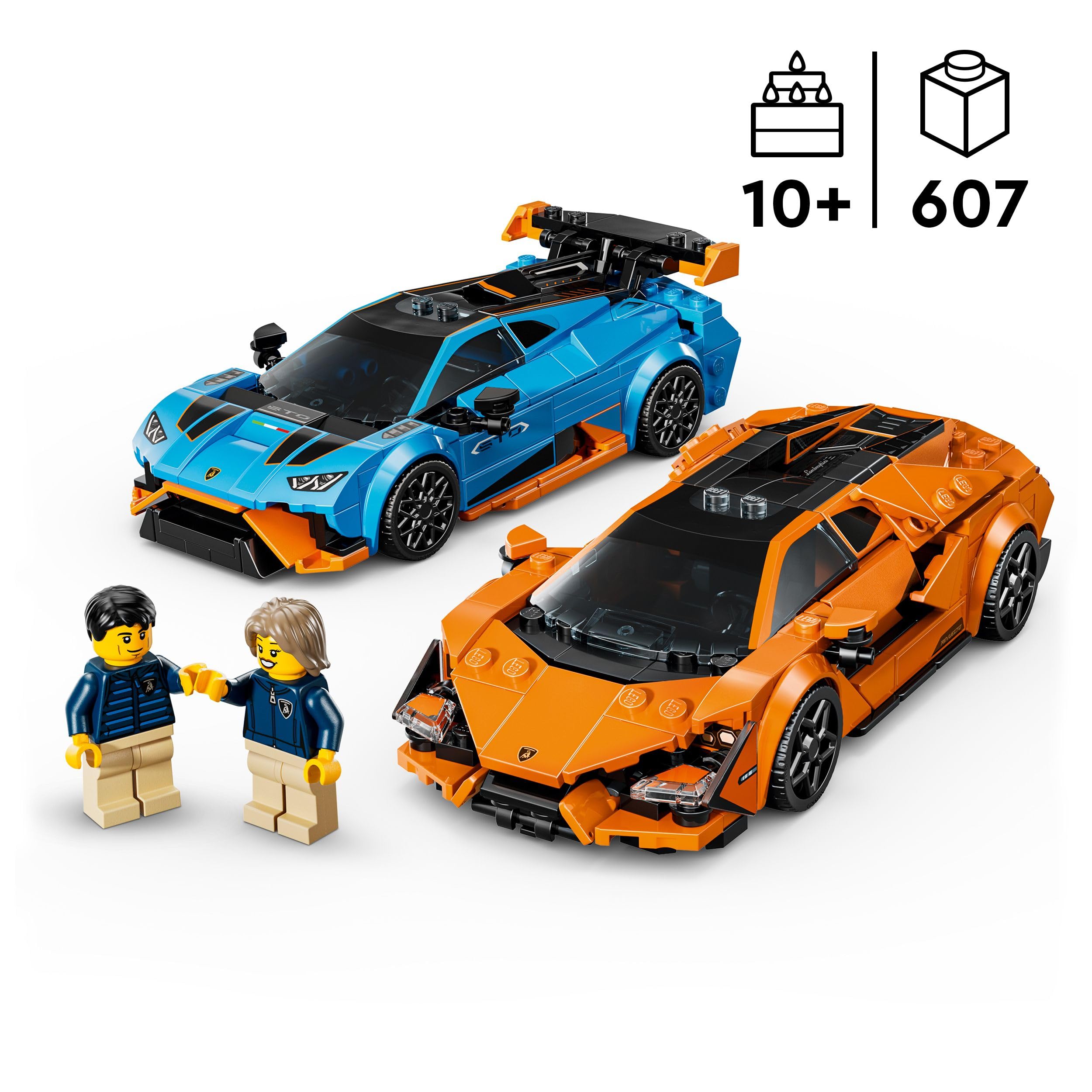 LEGO Speed Champions Lamborghini Revuelto & Huracán STO Building Set - 607-Piece Car Model Kit for Ages 10+ 7
