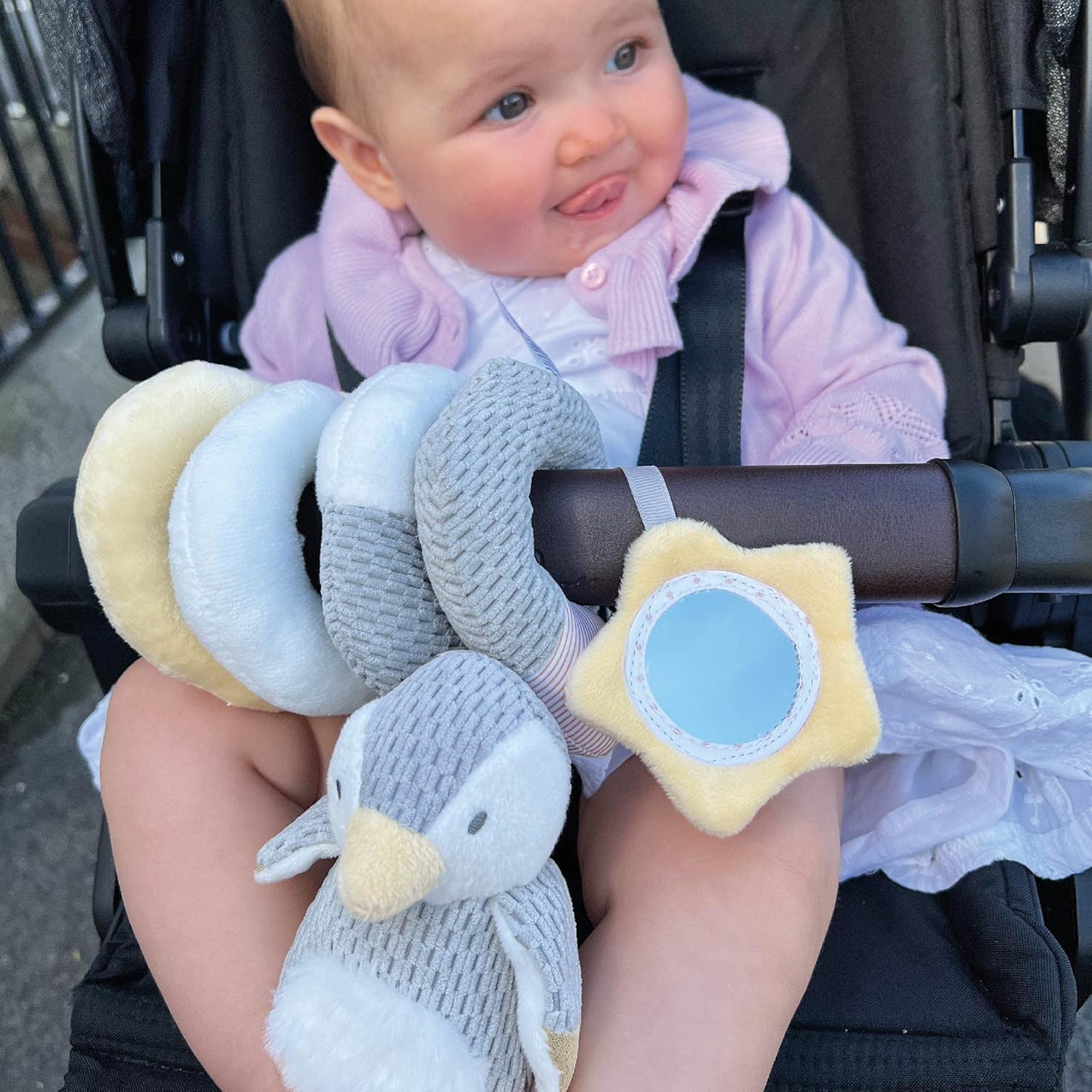 Nuby Penguin Activity Spiral Toy - Sensory Play for Pram, Car Seat & Highchair (0+ Months) 5