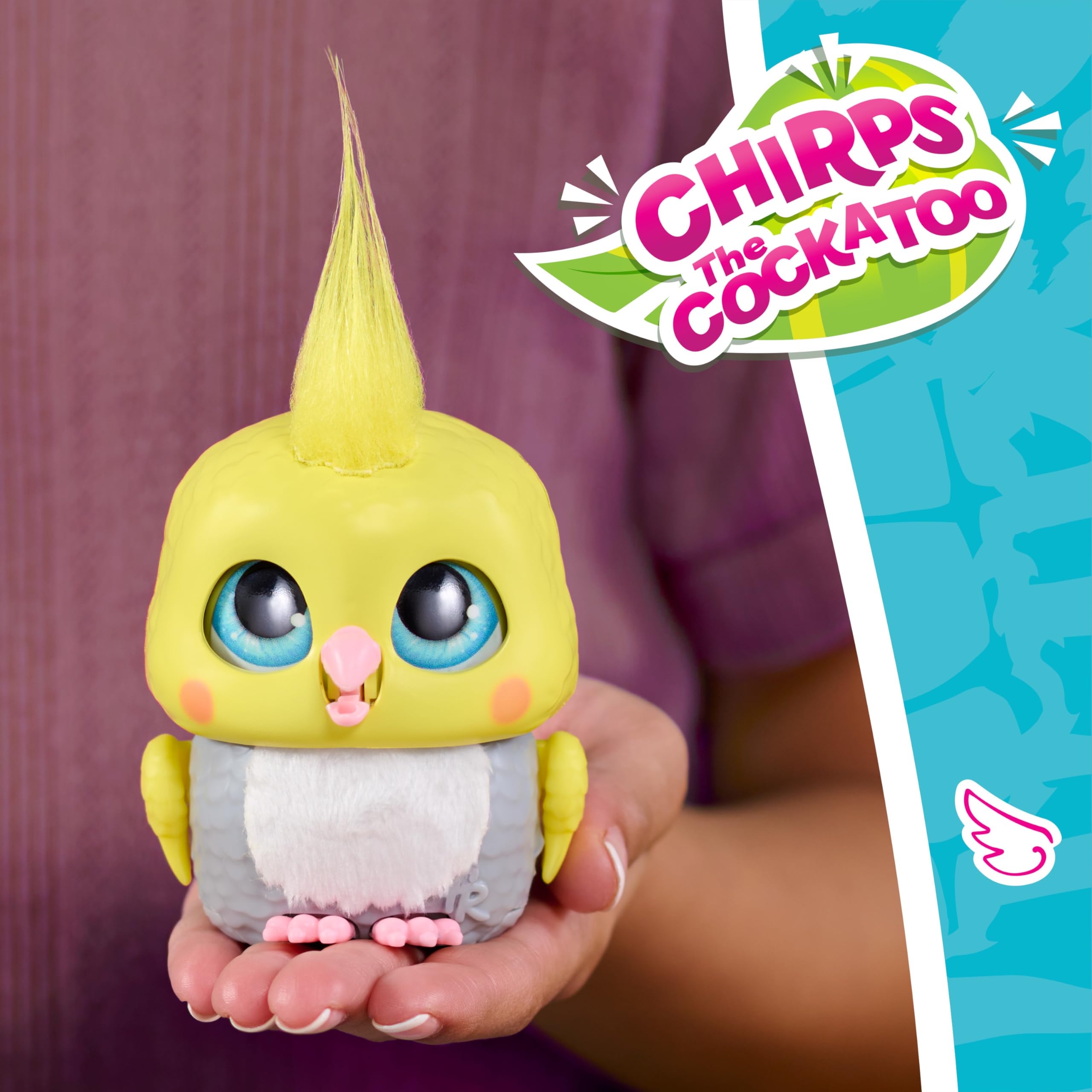 FurReal Chirps the Cockatoo Interactive Palm-Sized Toy, 3.5 Inch Multicolor Cuddly Bird with Sound & Movement 9