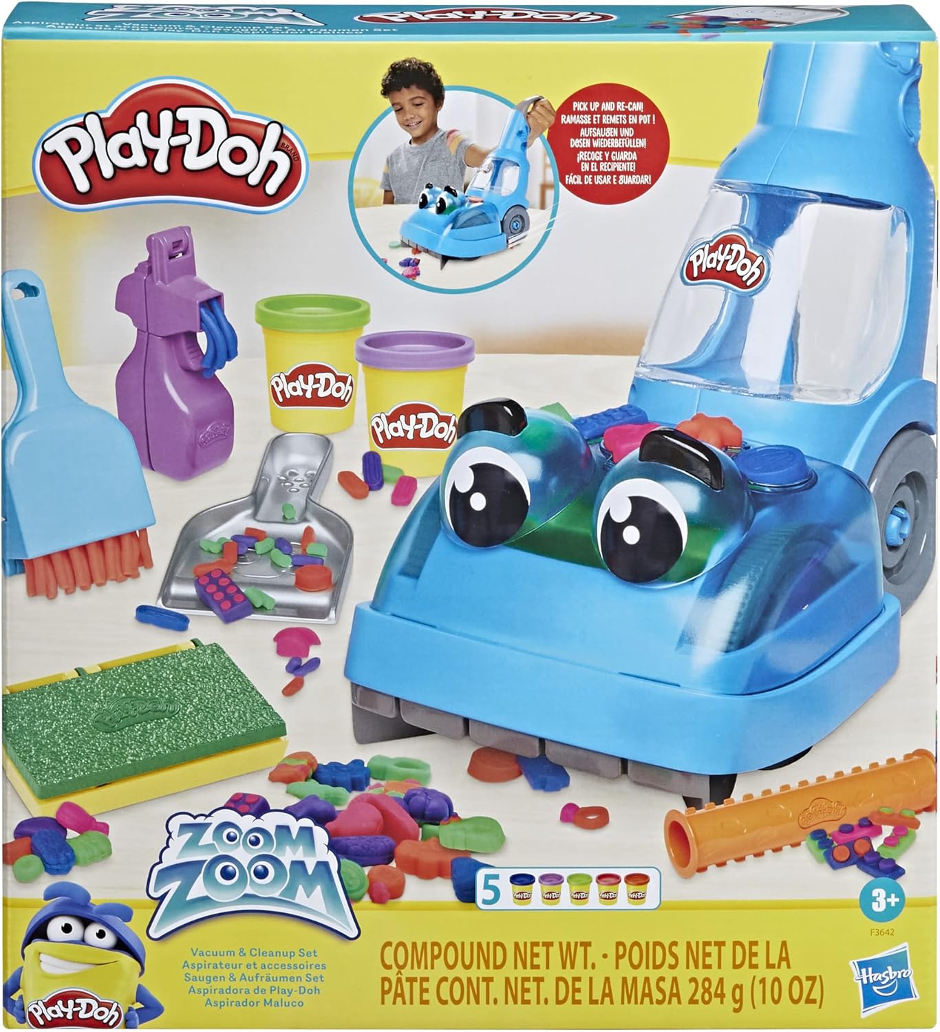 Play-Doh - Zoom Zoom Vacuum and Clean-up Toy with 5 Colours 12