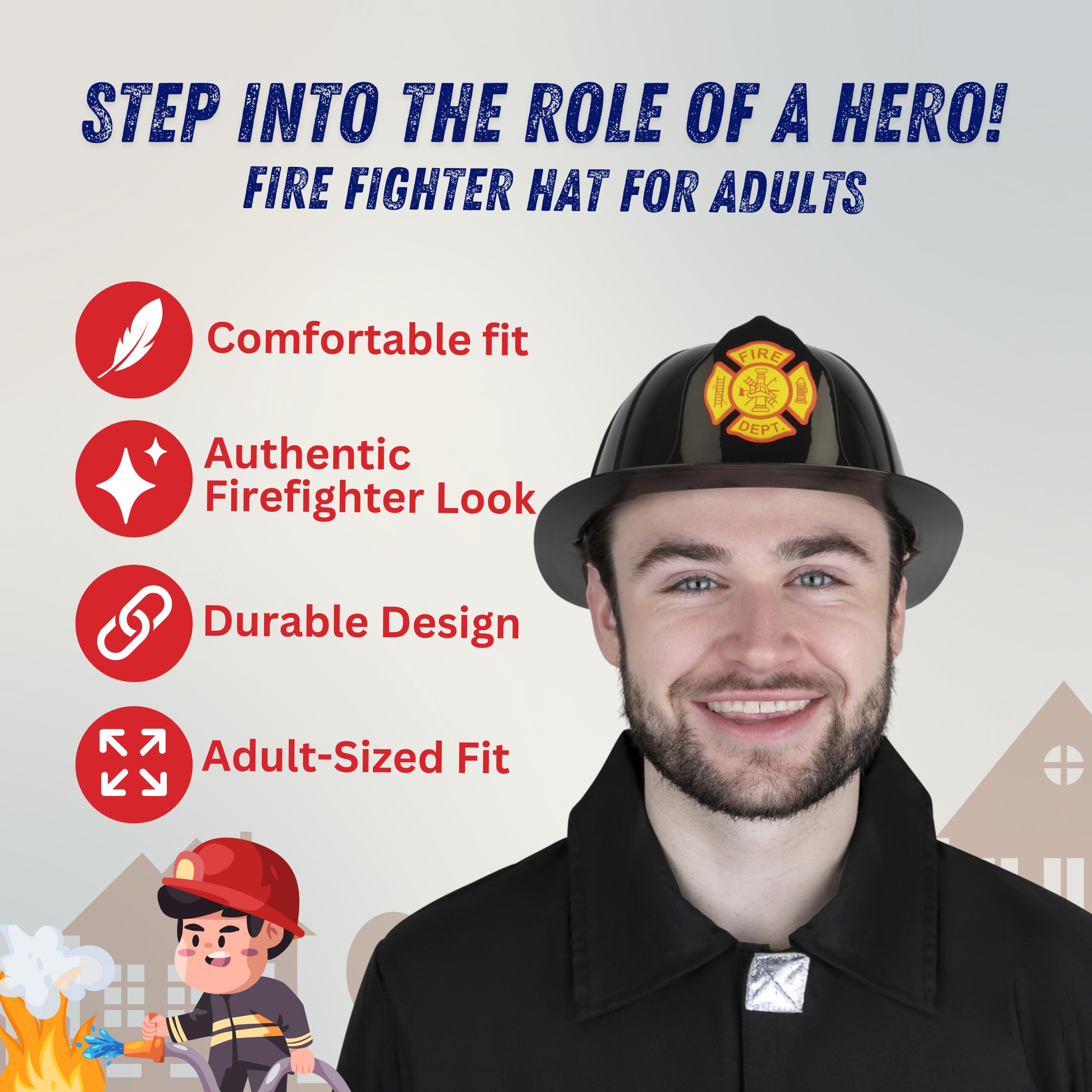 Dress Up America Firefighter Costume Helmet - One Size Fits Most 6