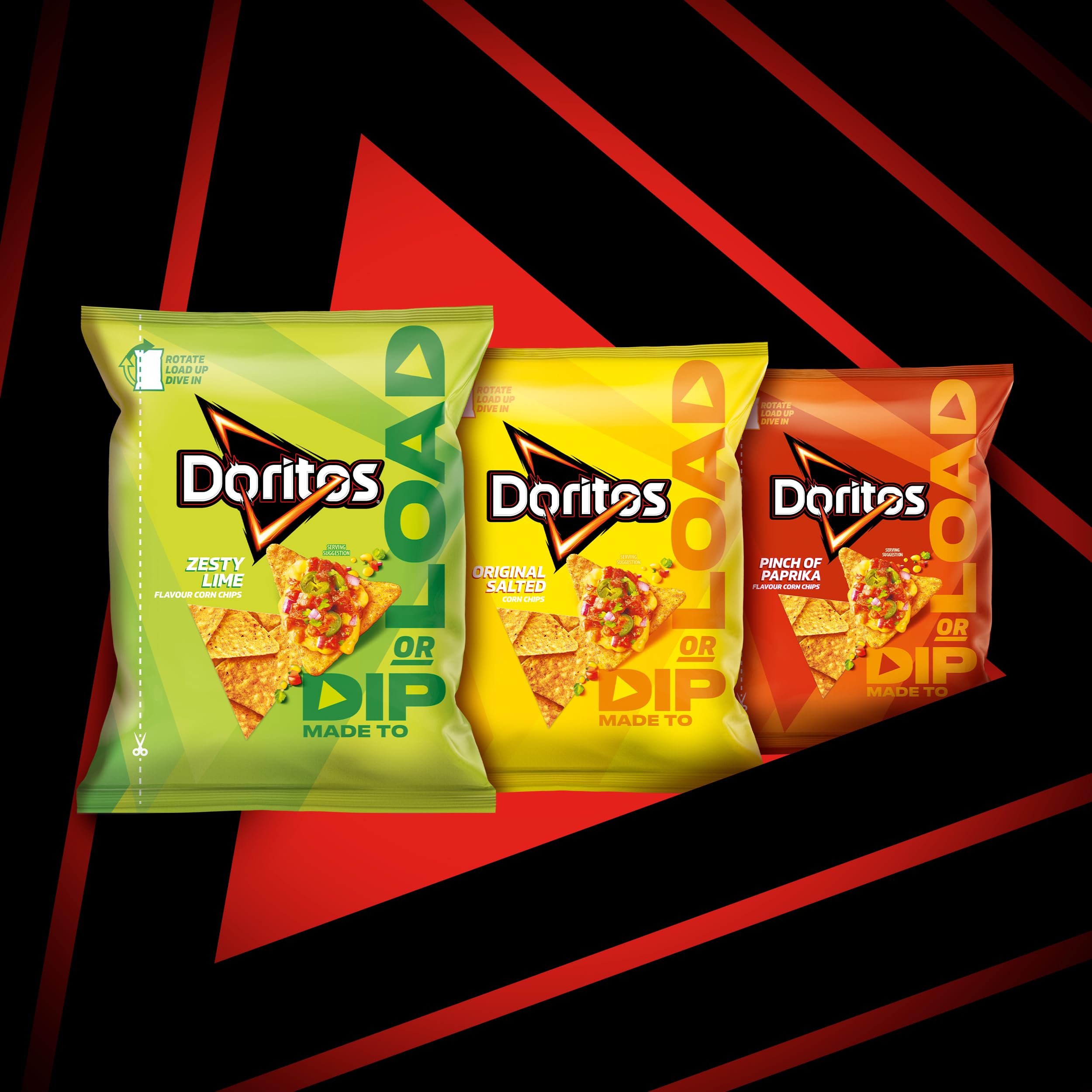 Doritos Original Salted Dip or Load Tortilla Crisps 230g 6