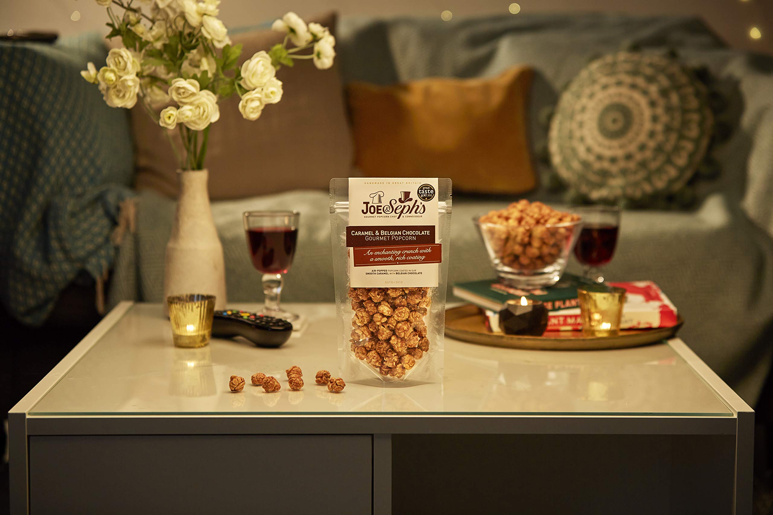 Joe & Seph's Belgian Chocolate Caramel Popcorn - Handmade Air-Popped Snack, 75g 5
