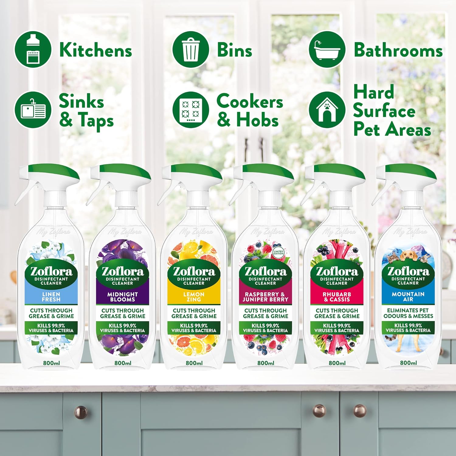 Zoflora Midnight Blooms Multipurpose Disinfectant Cleaner, 800ml 5