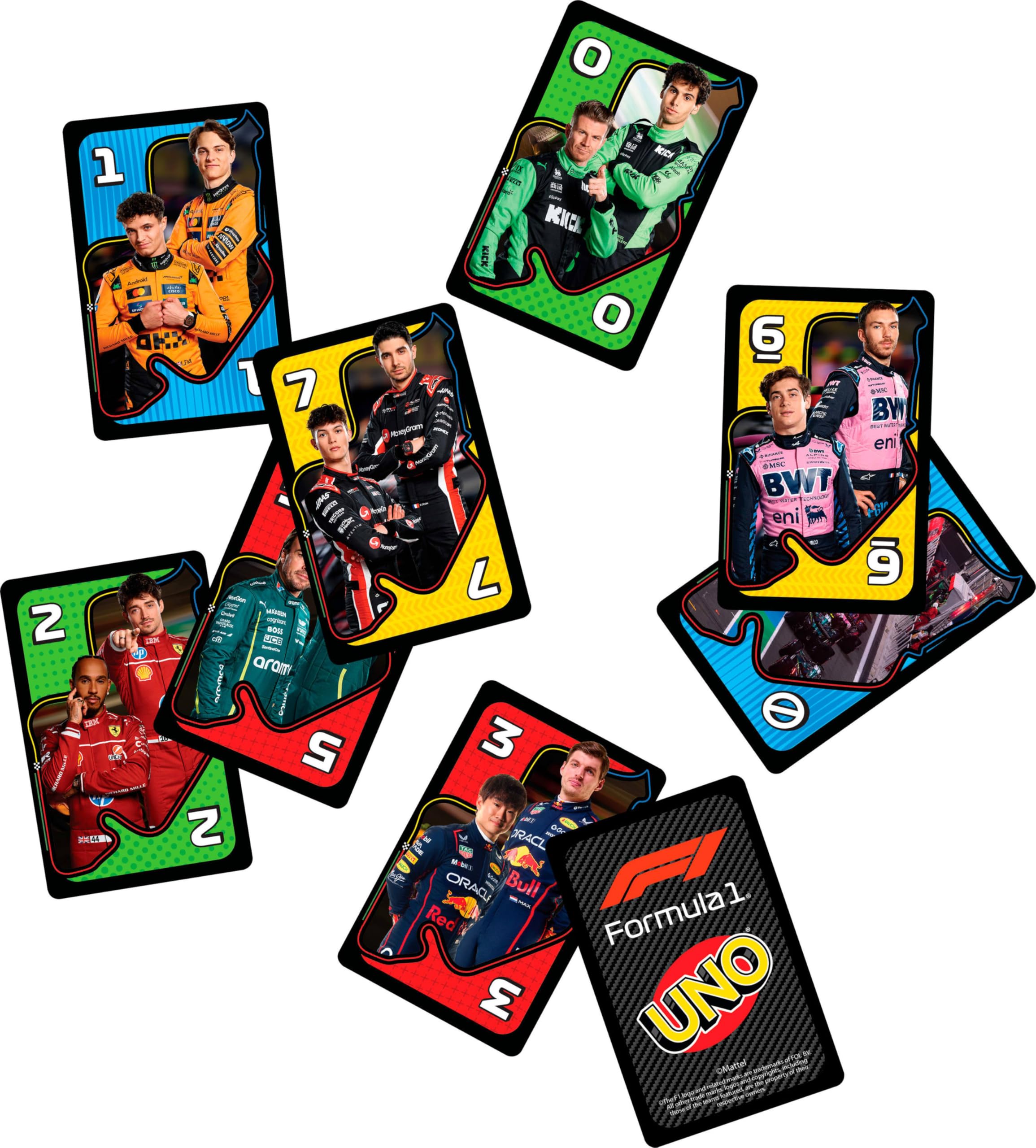 Mattel Games UNO F1 Card Game for Kids, Families, Travel & Camping, Deck Fe 4