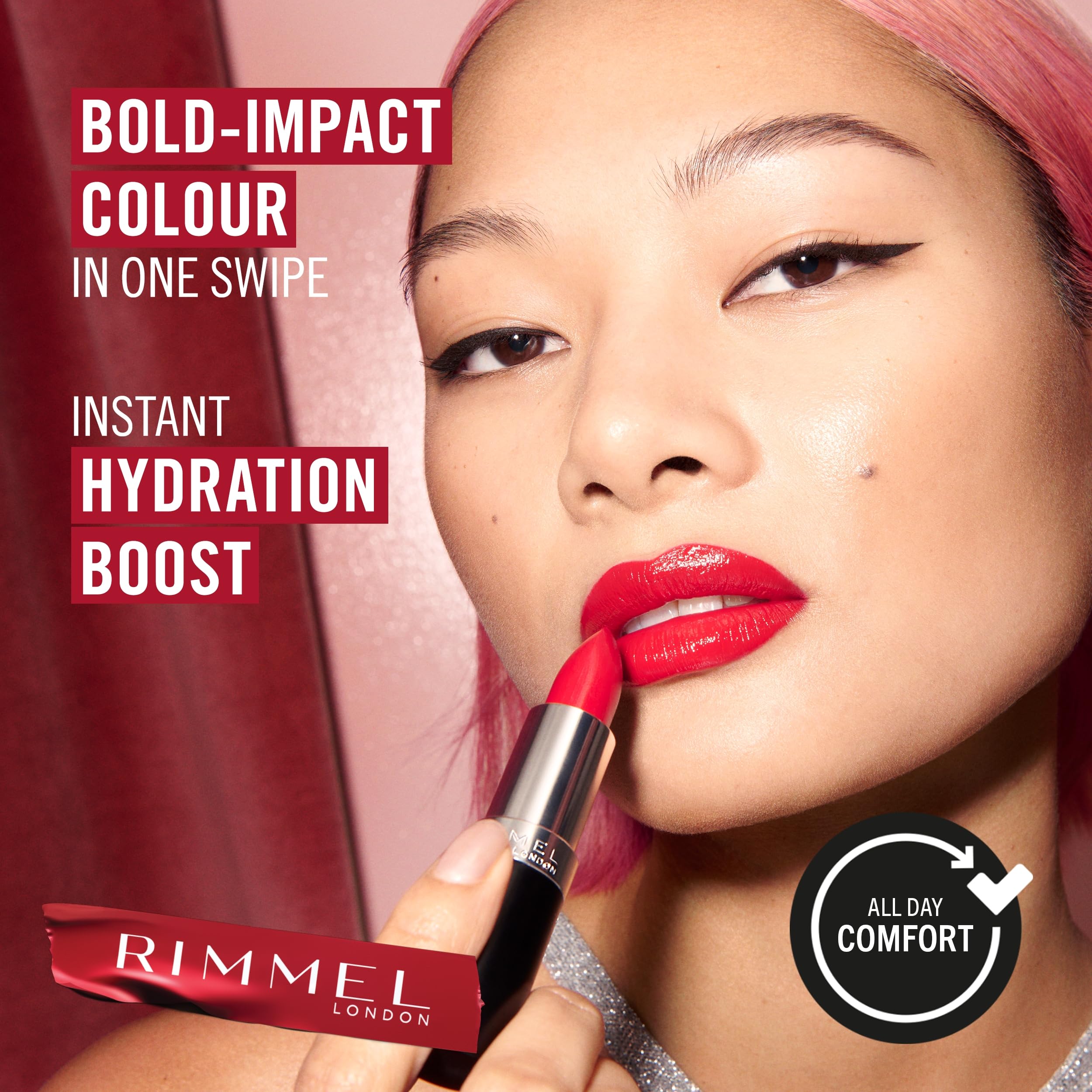 Rimmel Lasting Finish Lipstick 380 Plum Pillow - Creamy Satin Finish Long-Lasting Lip Color 3