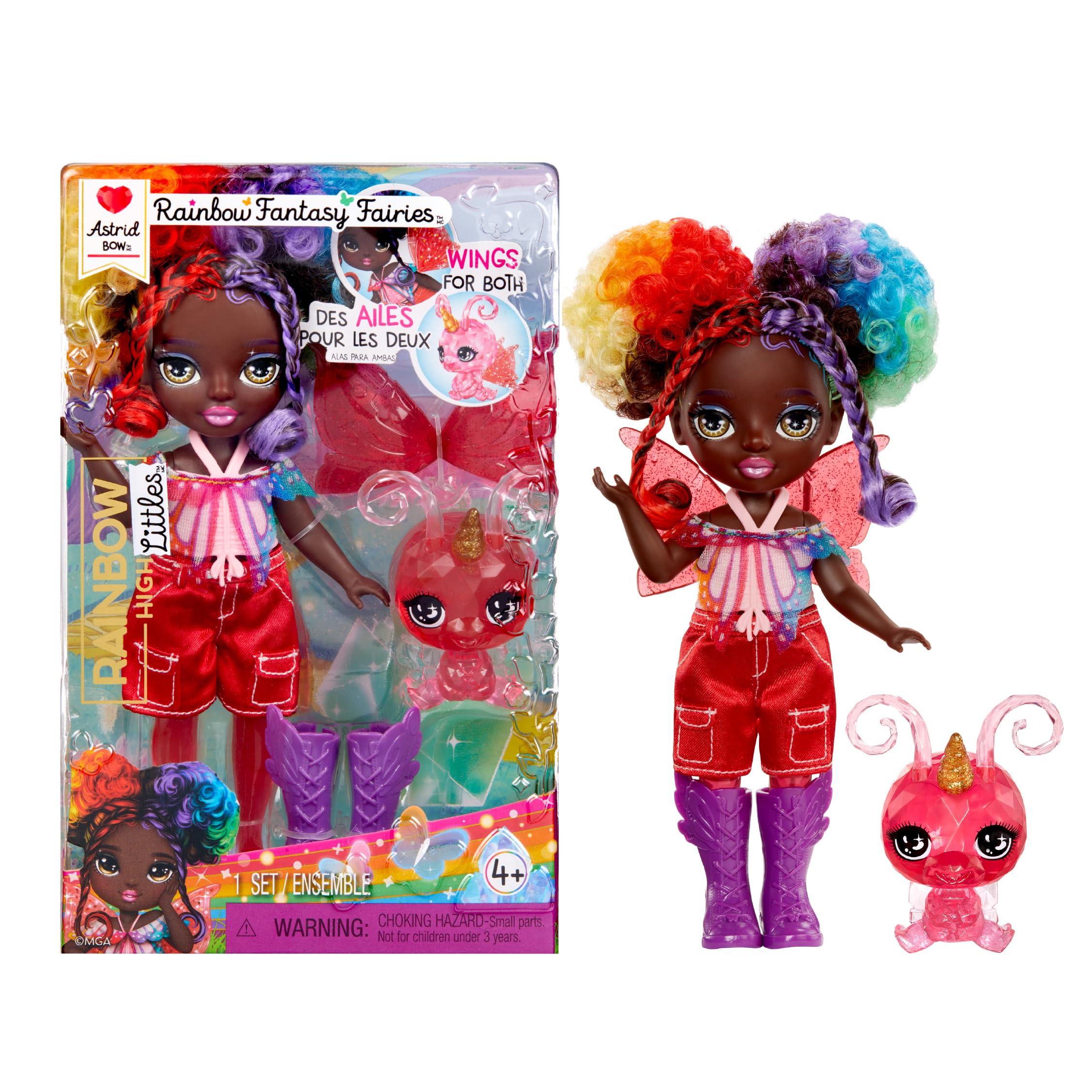 Rainbow High Littles Astrid Fairy Doll - 14cm Posable, Interchangeable Wings | Fantasy Pet Included | Ages 4+
