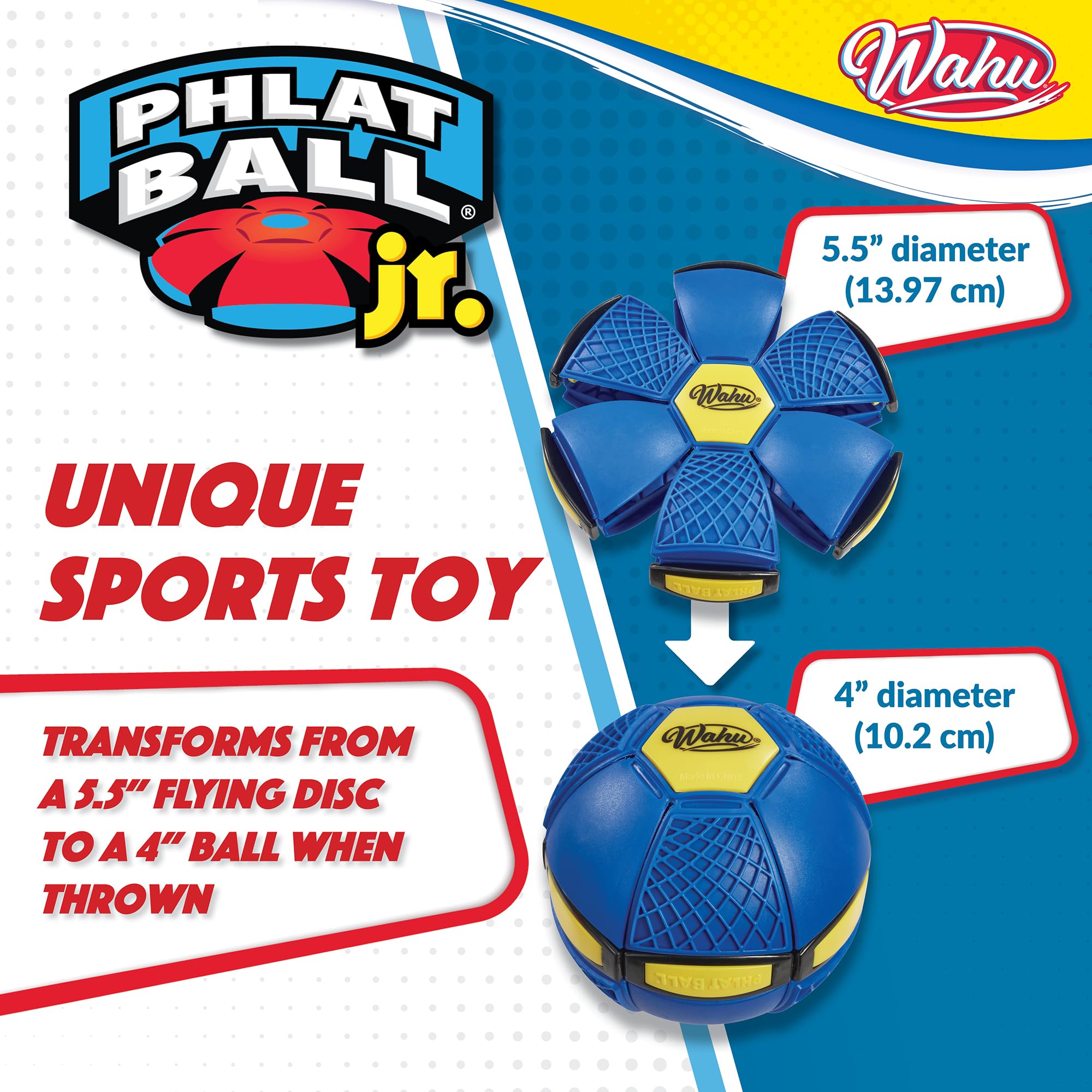 Wahu Phlat Ball Junior - Transforming Disc to Ball Toy for Kids Ages 6+ 10