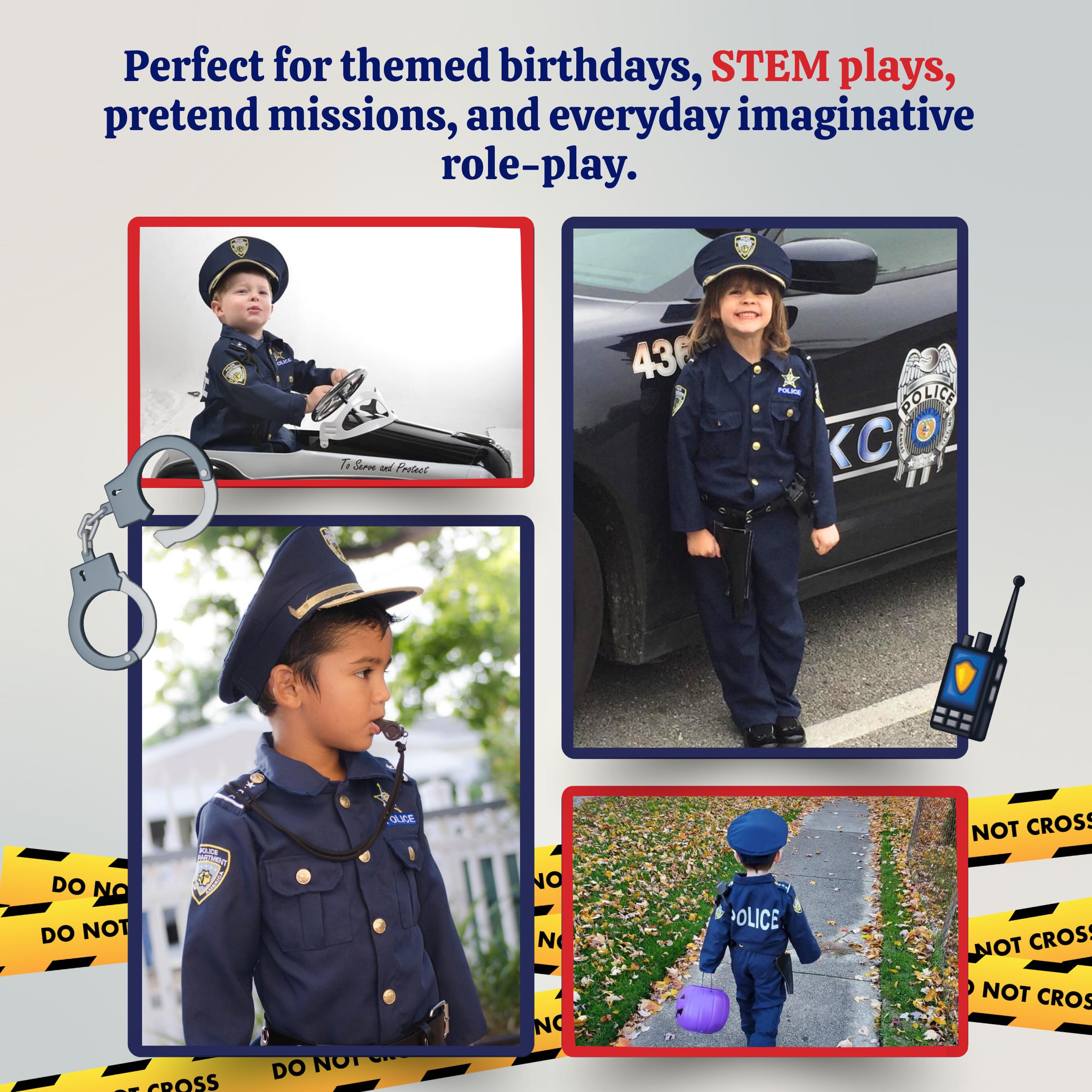 Dress Up America Children's Police Costume for Boys - Shirt and Pants 8