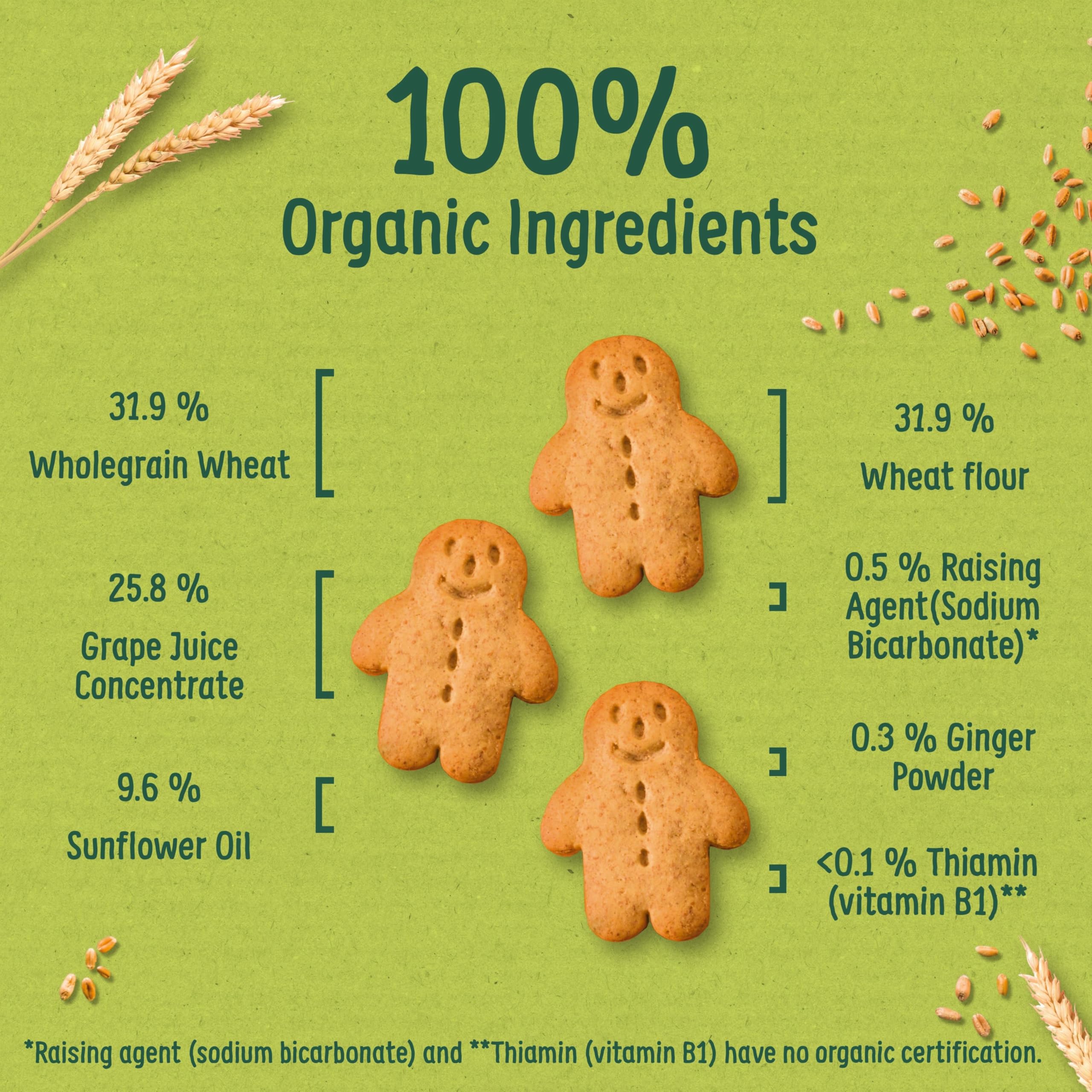 Organix Gingerbread Men Organic Toddler Snack Biscuits 12+ Months 135g 9