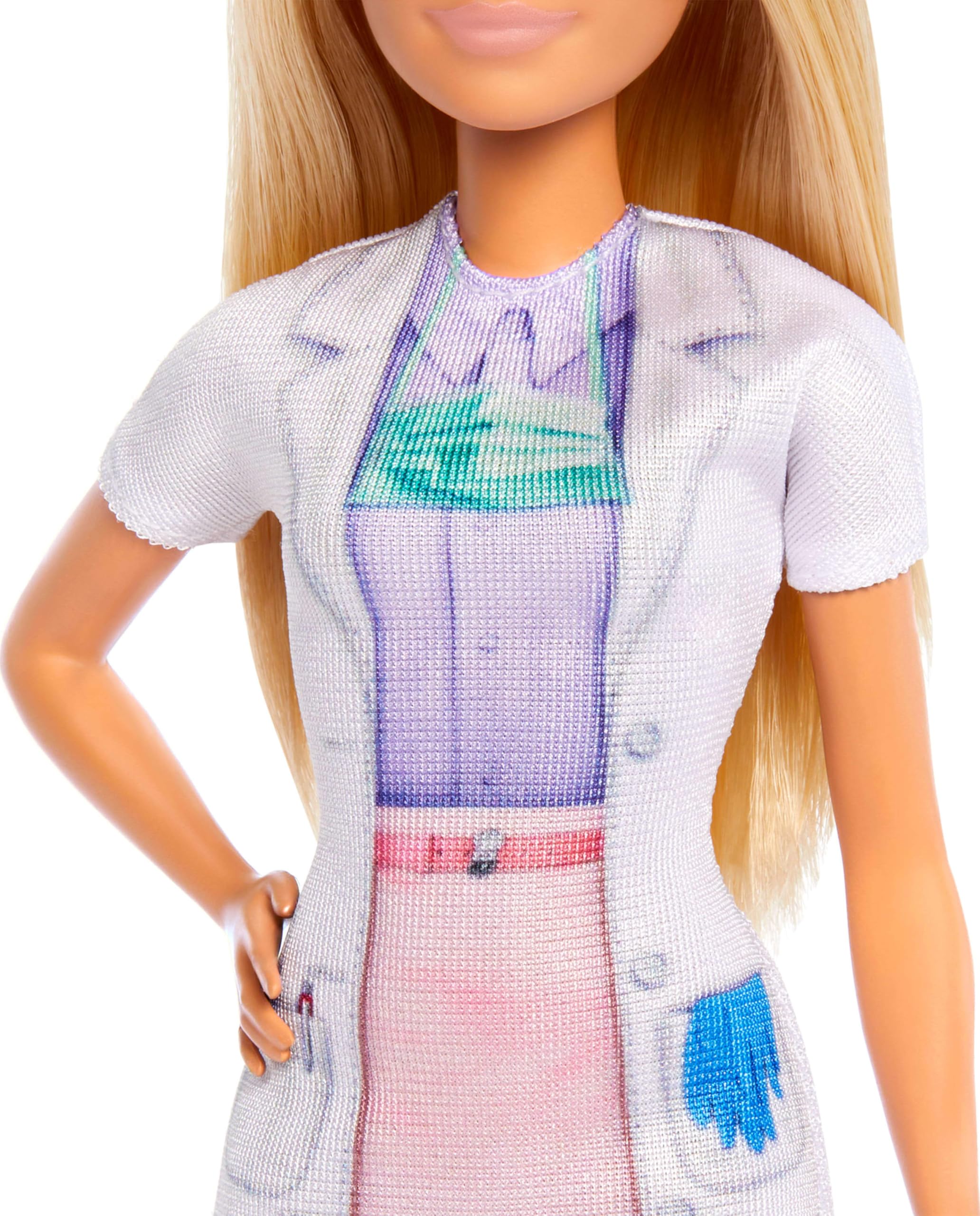 Barbie Dentist Doll Playset - Blonde Fashion Doll with Blue Dress, Lab Coat & Dental Accessories for Kids 3+ 10