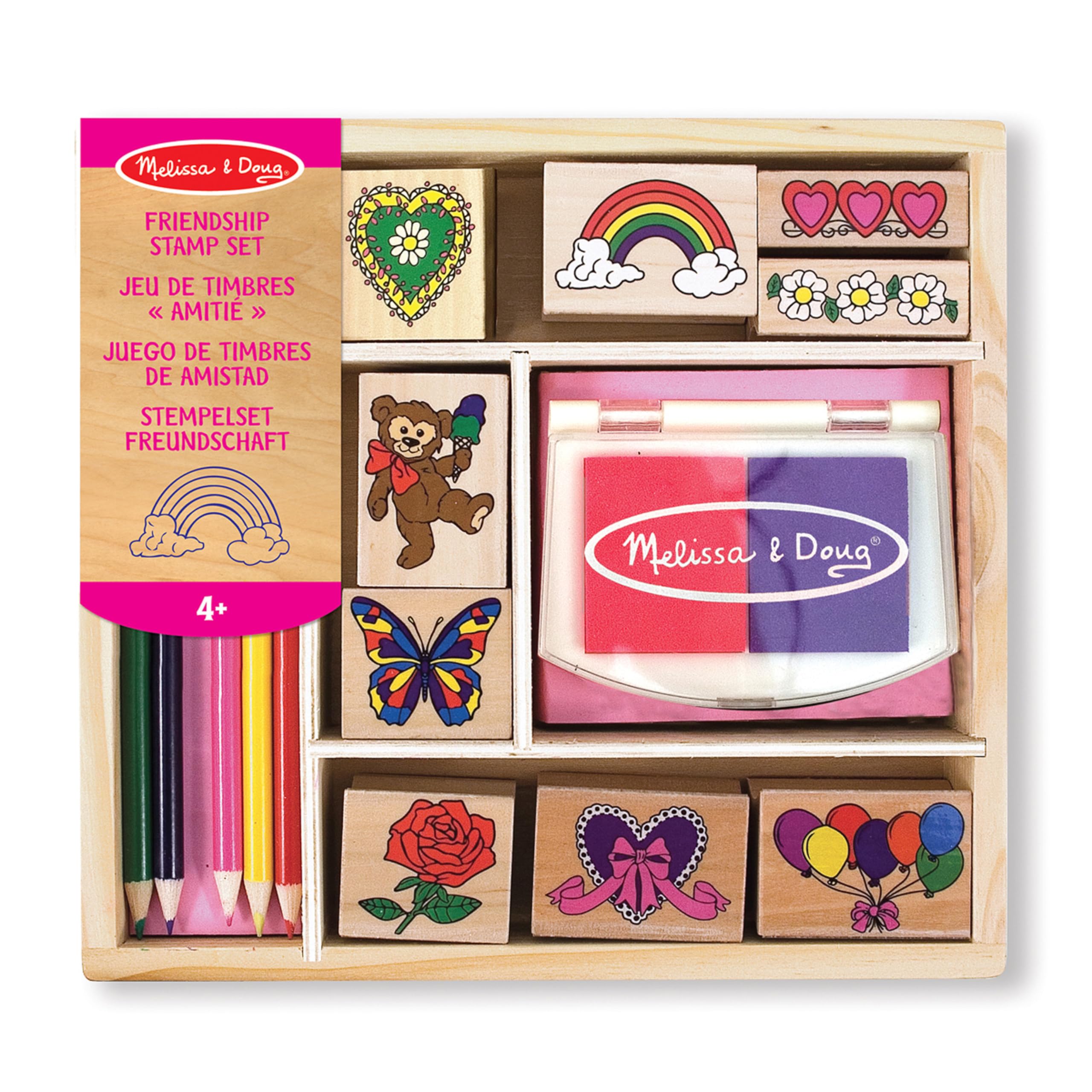 Melissa & Doug Friendship Stamp Set - 15-Piece Arts & Crafts Playset for Kids 4+ 10