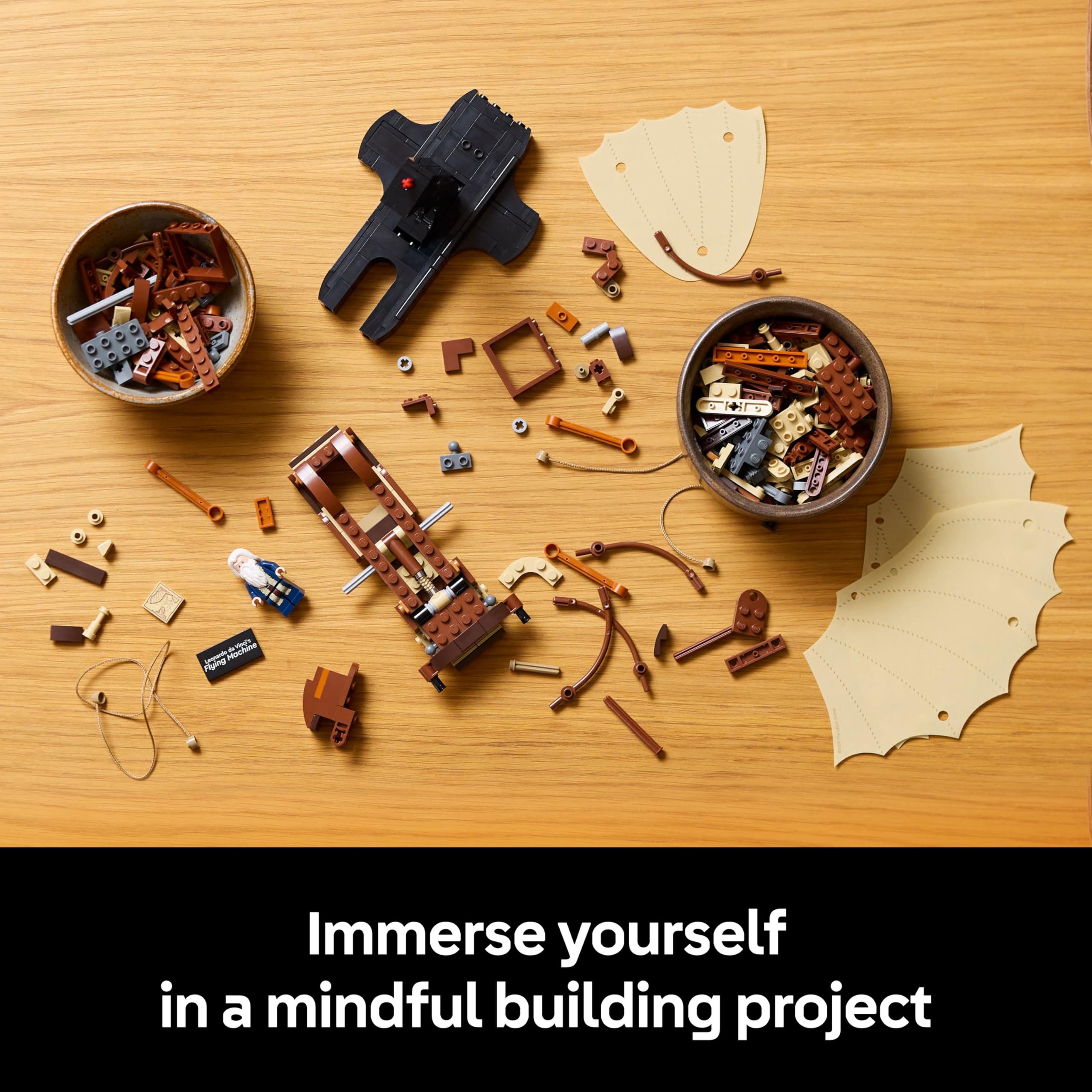 LEGO Icons Leonardo da Vinci’s Flying Machine Building Set - 493-Piece Adult Model with Minifigure 9