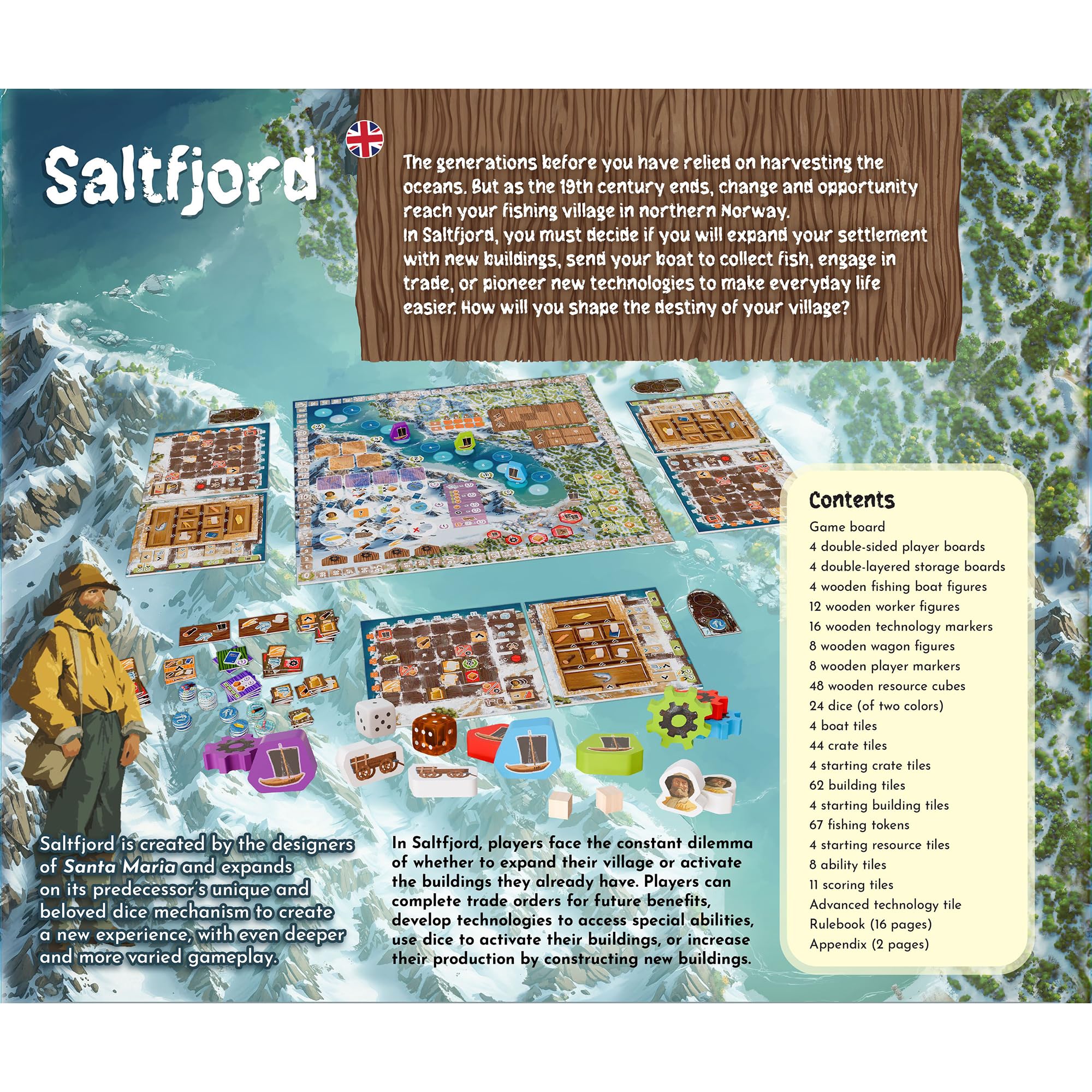 Matagot Saltfjord Strategy Board Game | 1-4 Players | 60 Min Playtime | Ages 16+