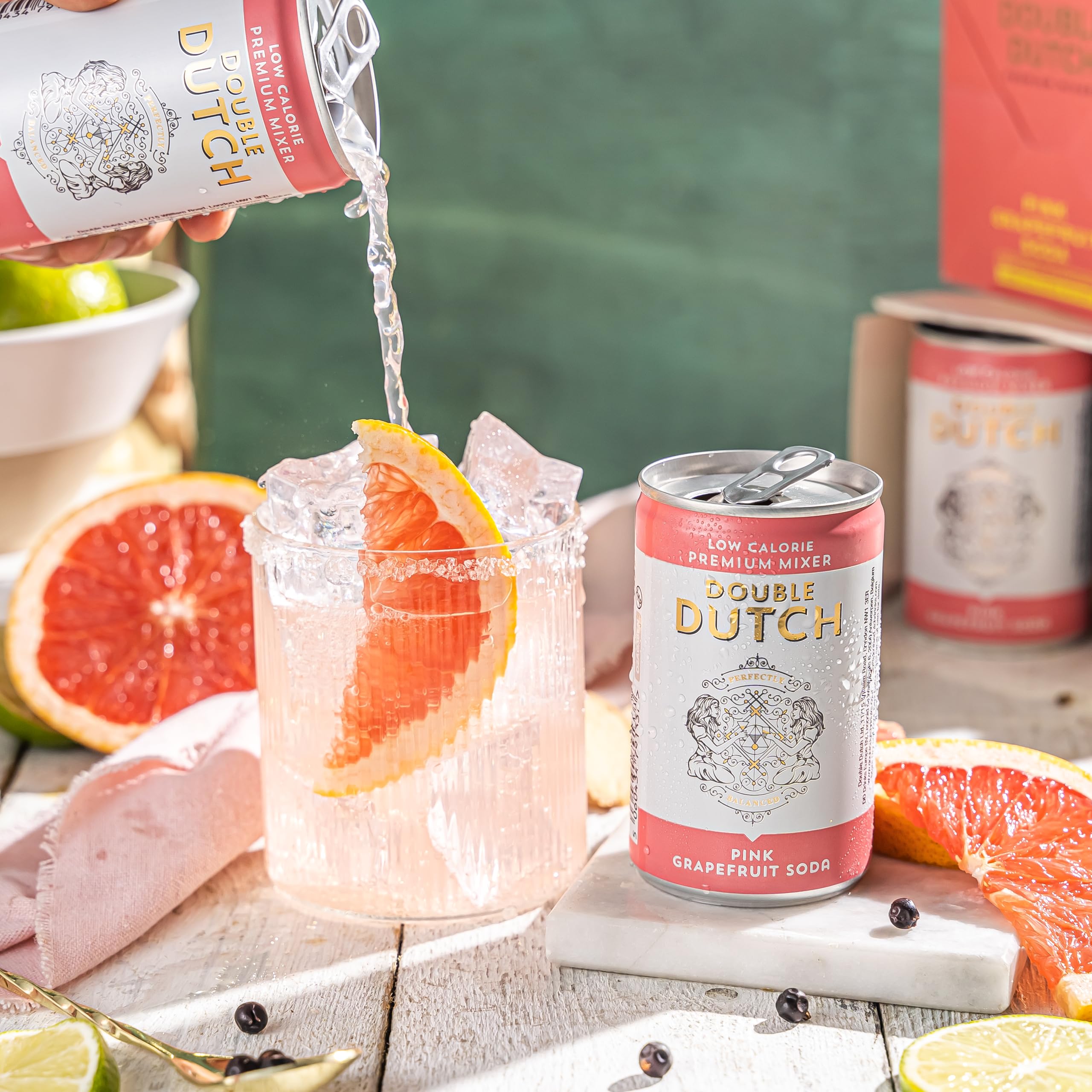 Double Dutch Pink Grapefruit Soda - Low Calorie, Natural Ingredients | 6 x 150ml Cans 3