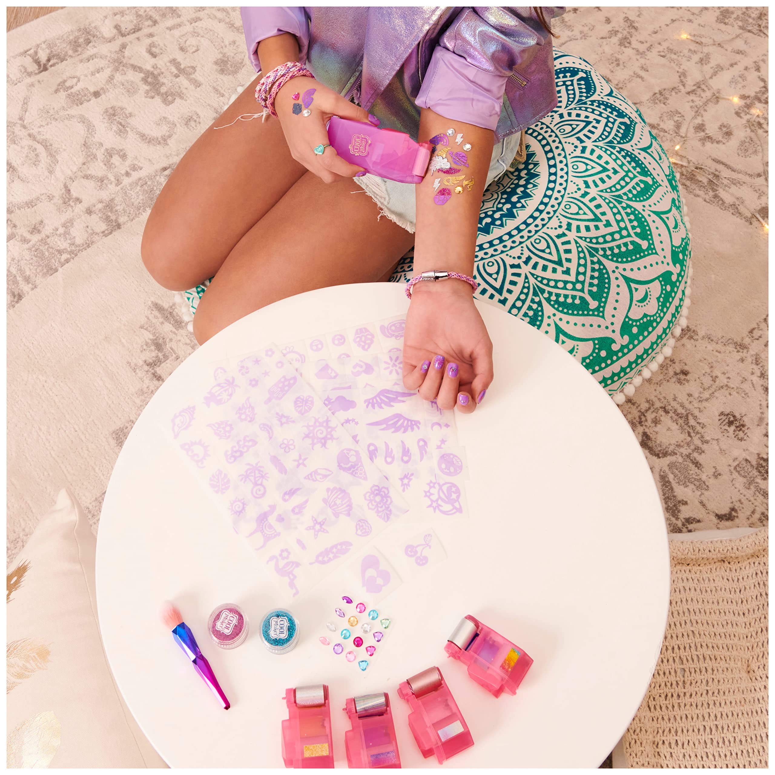 Cool Maker Shimmer Me Body Art met roller, 4 metallic folies en 180 ontwerpen, tijdelijke tattoo kinderspeelgoed 4