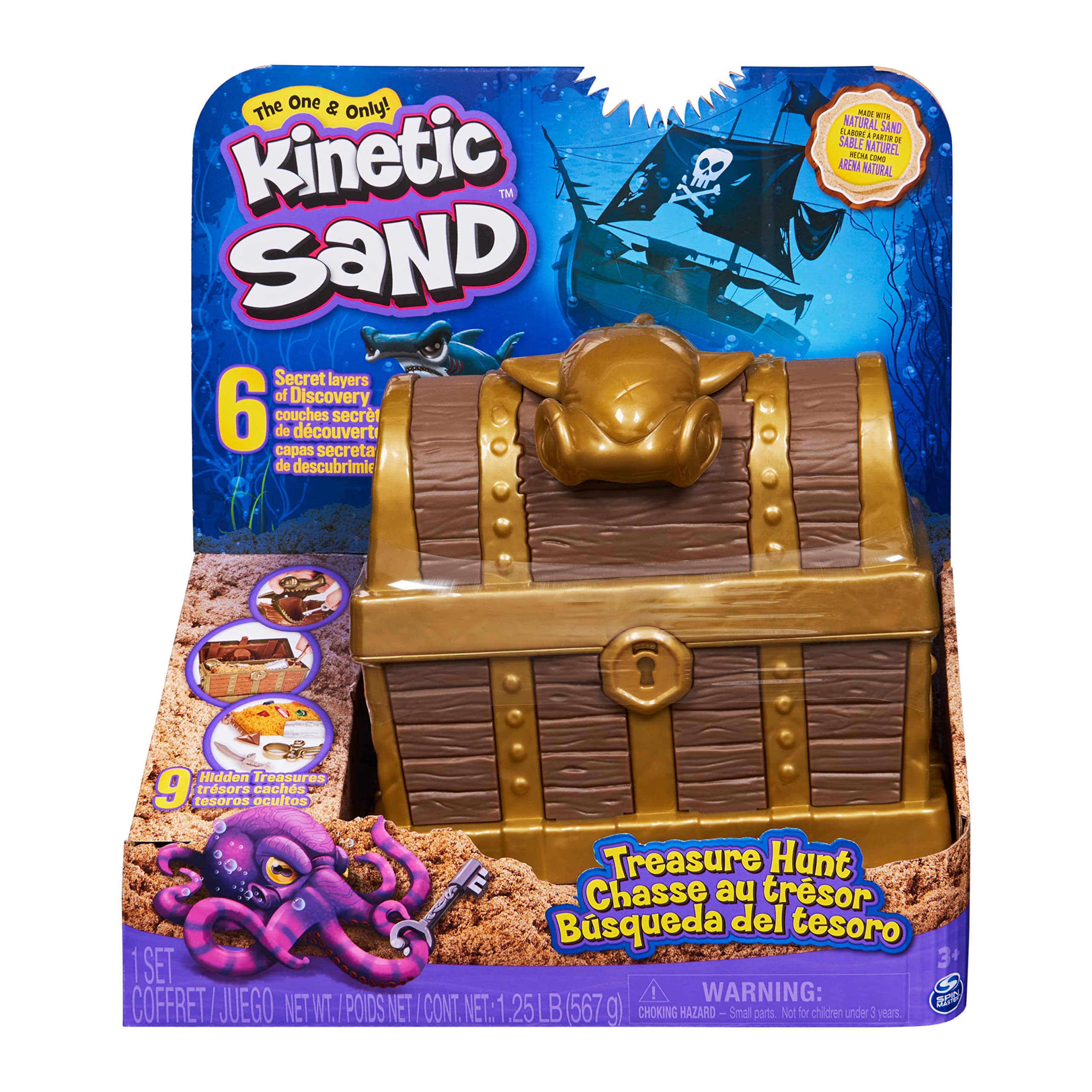 Kinetic Sand Treasure Hunt Playset - 9 Surprise Reveals for Kids Ages 3+ 10