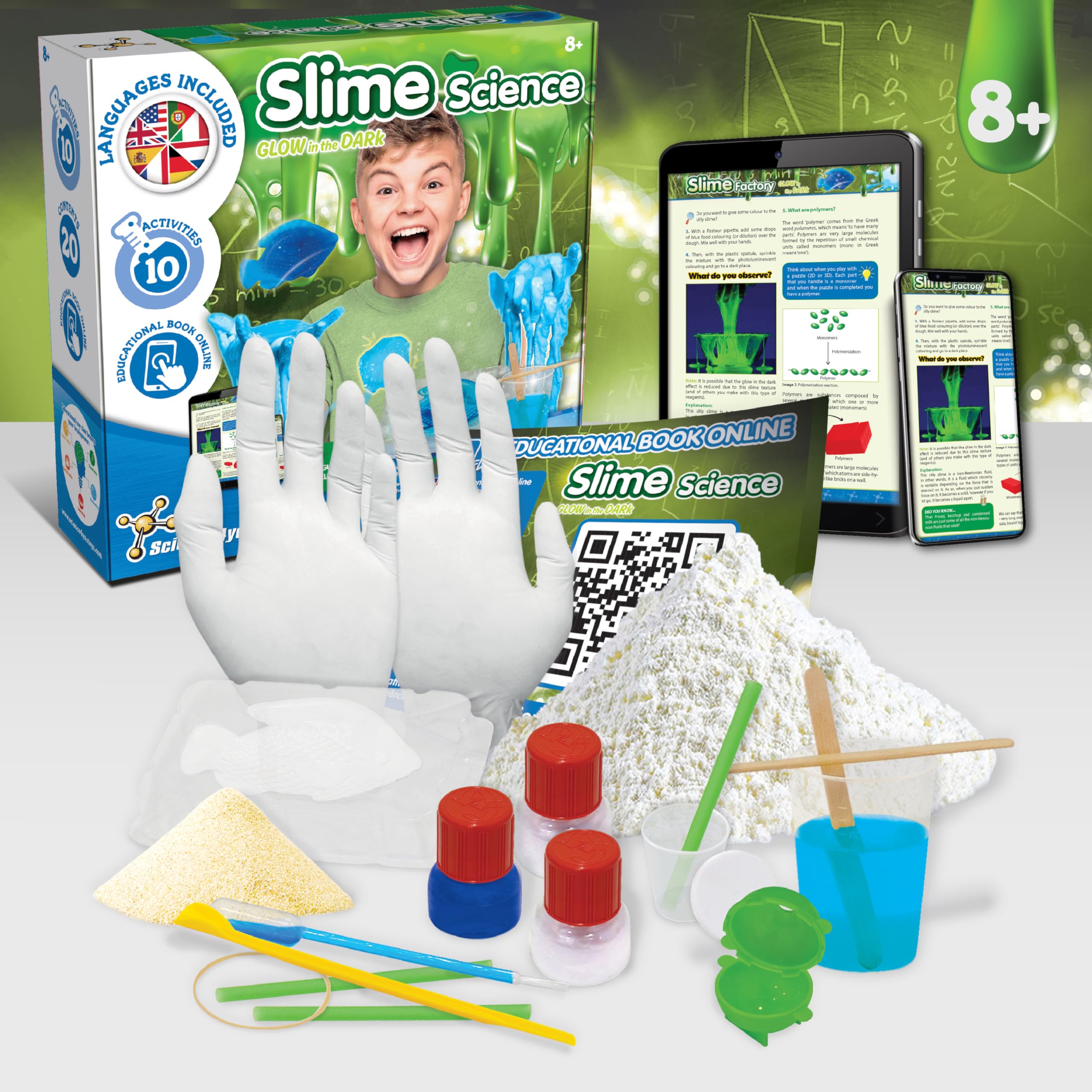 Science4you Slime Lab for Kids with Glow in the Dark - 20+ Activities STEM Kit 7