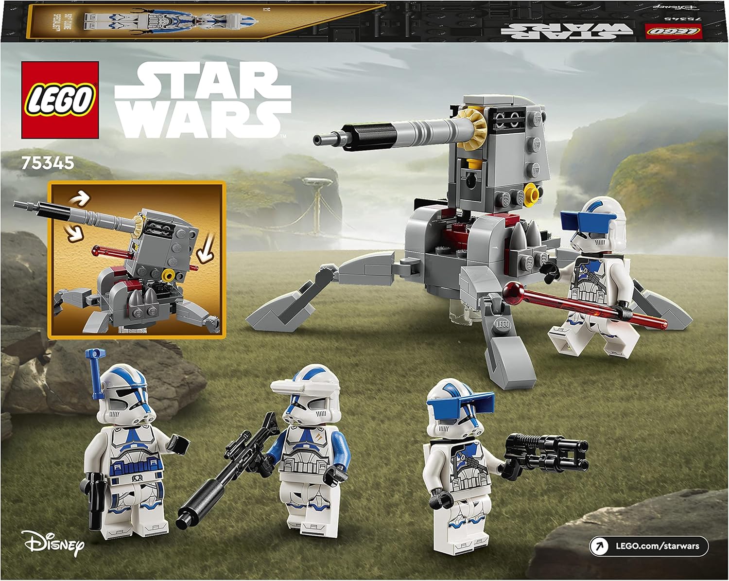 LEGO 75345 Star Wars 501st Clone Troopers Battle Pack Set, Buildable Toy with AV 7