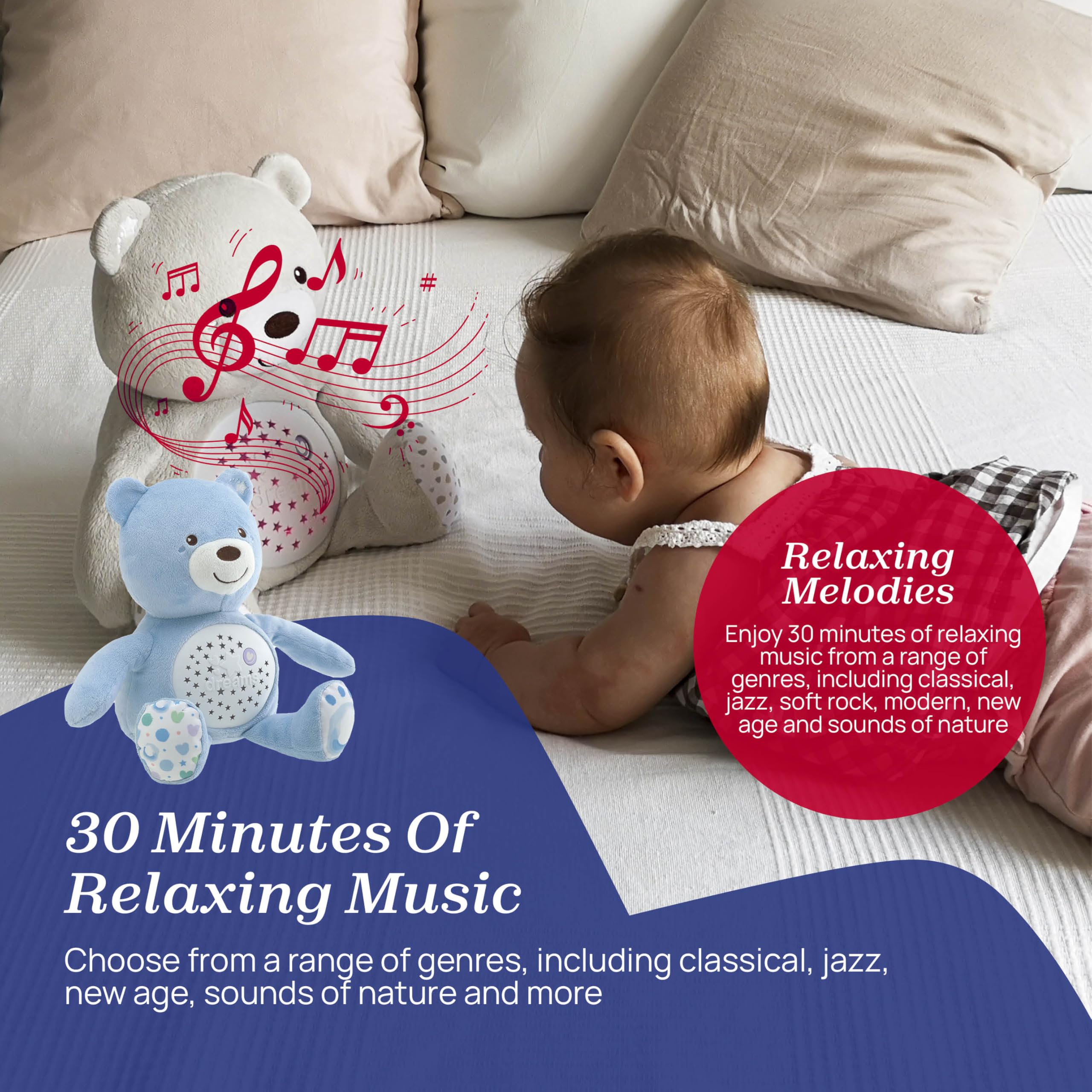 Chicco First Dreams Teddy Bear with Night Light - Musical Plush with Color-Changing Projection 12