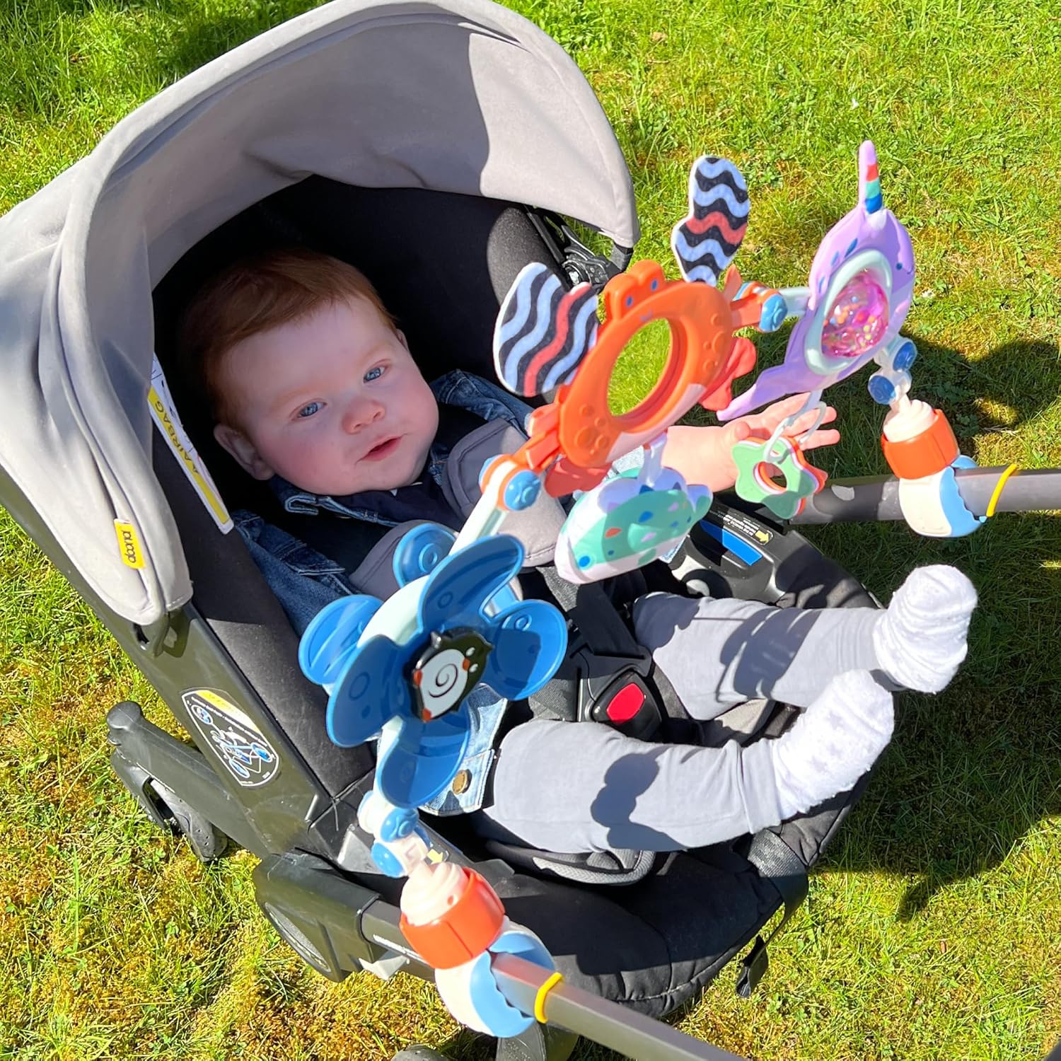 Nuby Ocean Friends Pram Toy Arch - Interactive Baby Toy for Sensory & Motor Skill Development 5