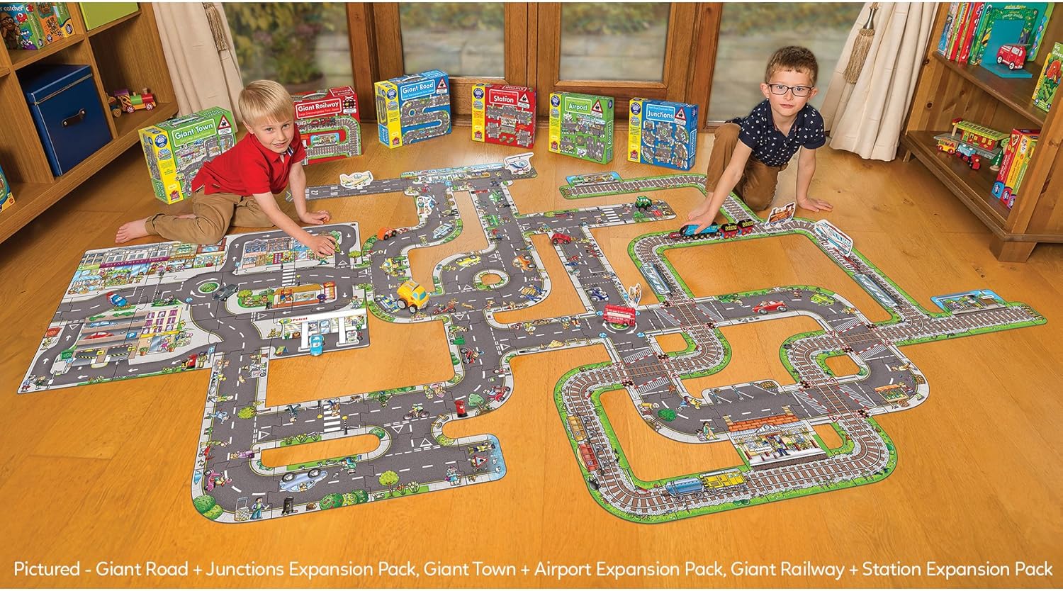 Orchard Toys Giant Road Floor Puzzle - Interchangeable 20-Piece Educational Puzzle for Ages 3+ 6