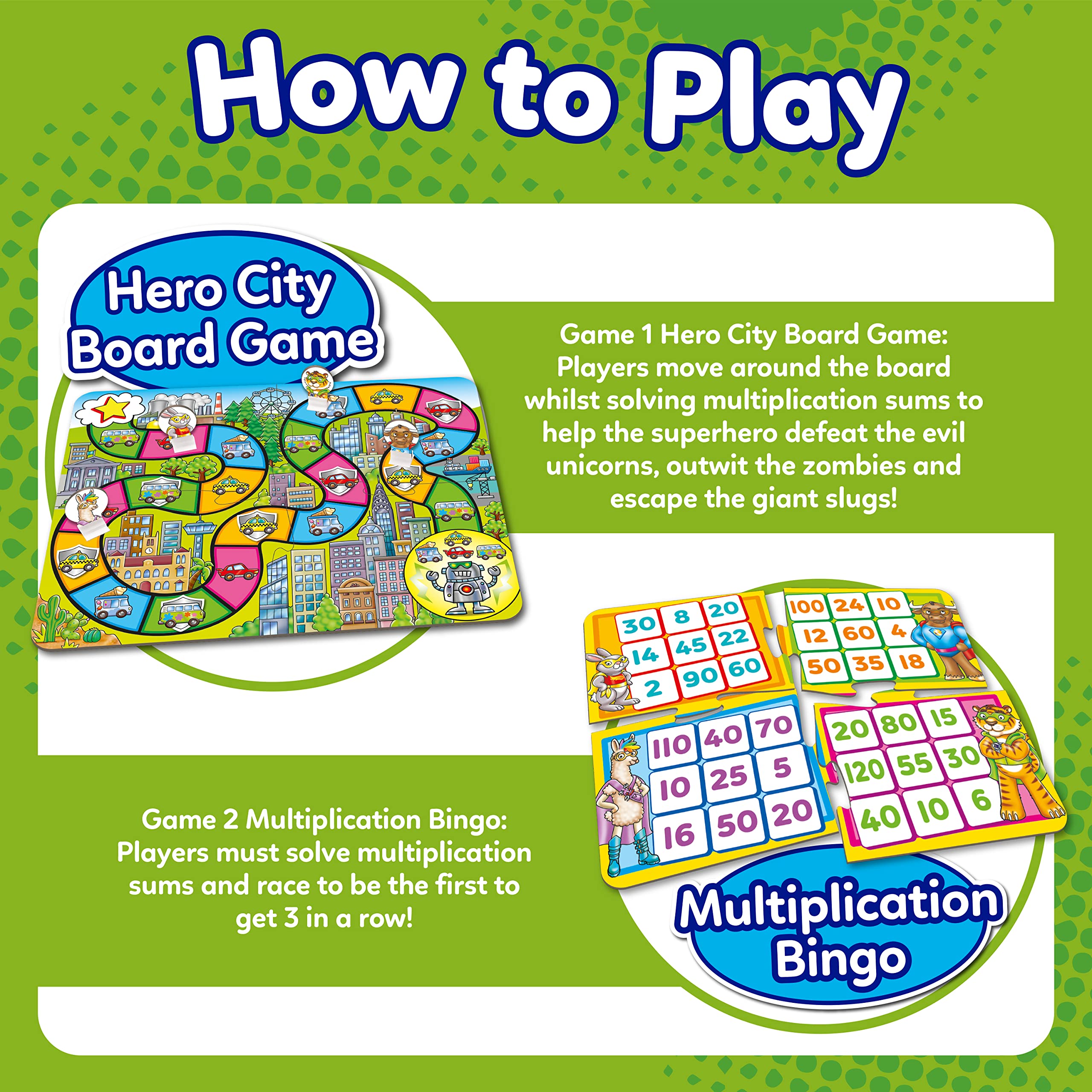 Orchard Toys Times Tables Heroes Maths Game - Learn Multiplication | Ages 6-9 | 2-4 Players