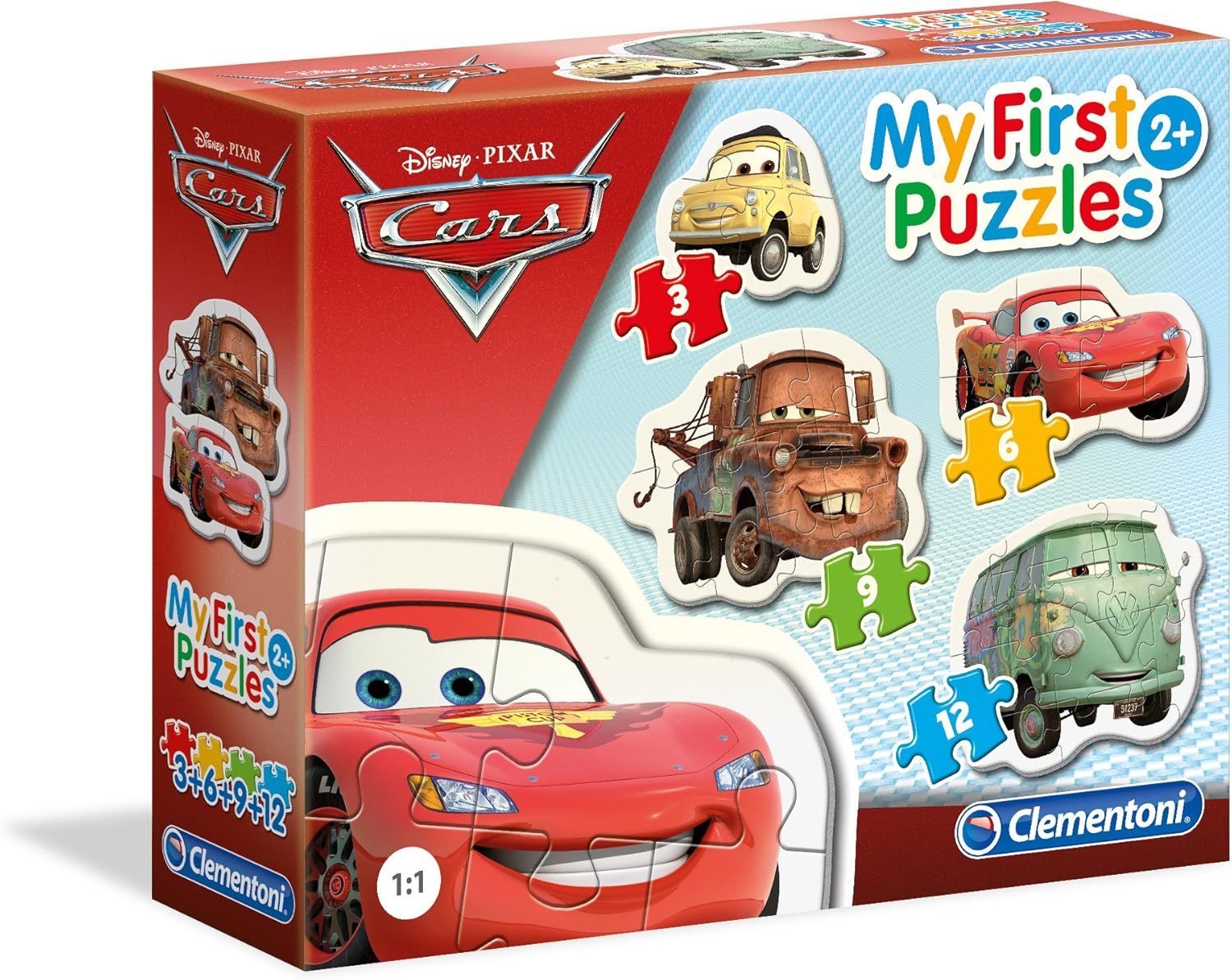 Clementoni My First Puzzle - Cars 3-6-9-12 Piece Jigsaw Set for Toddlers 3