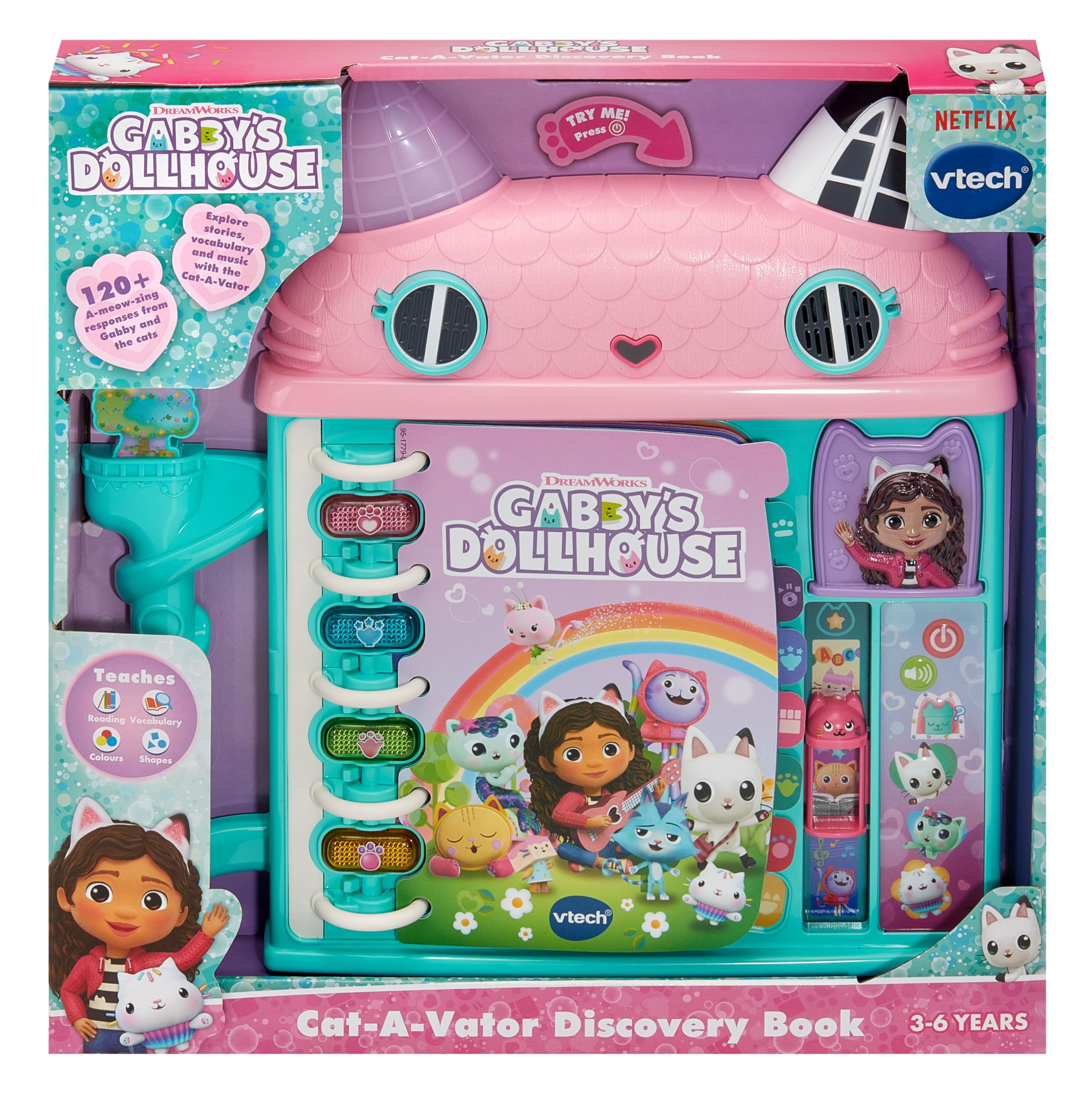 VTech Gabby's Dollhouse: Cat-a-Vator Discovery Book - Interactive Learning Toy for Ages 3-6 5