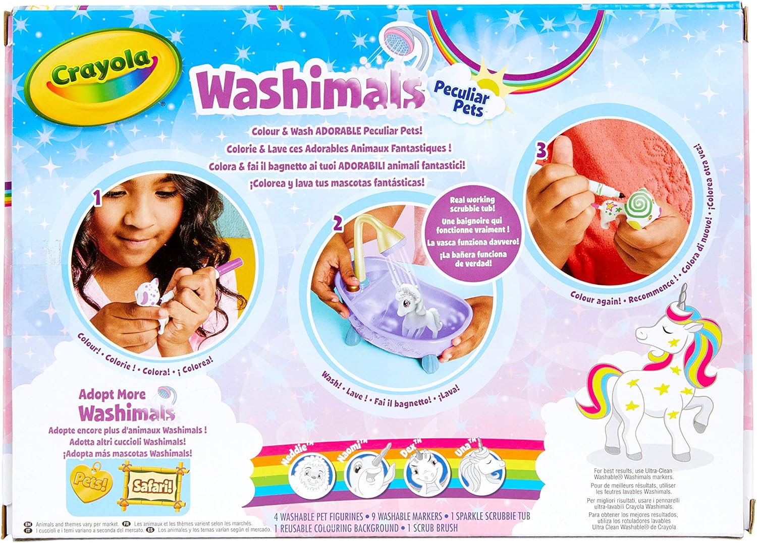 Crayola Washimals Peculiar Pets Tub Set - Reusable Coloring Playset for Kids 3-8 Years 4